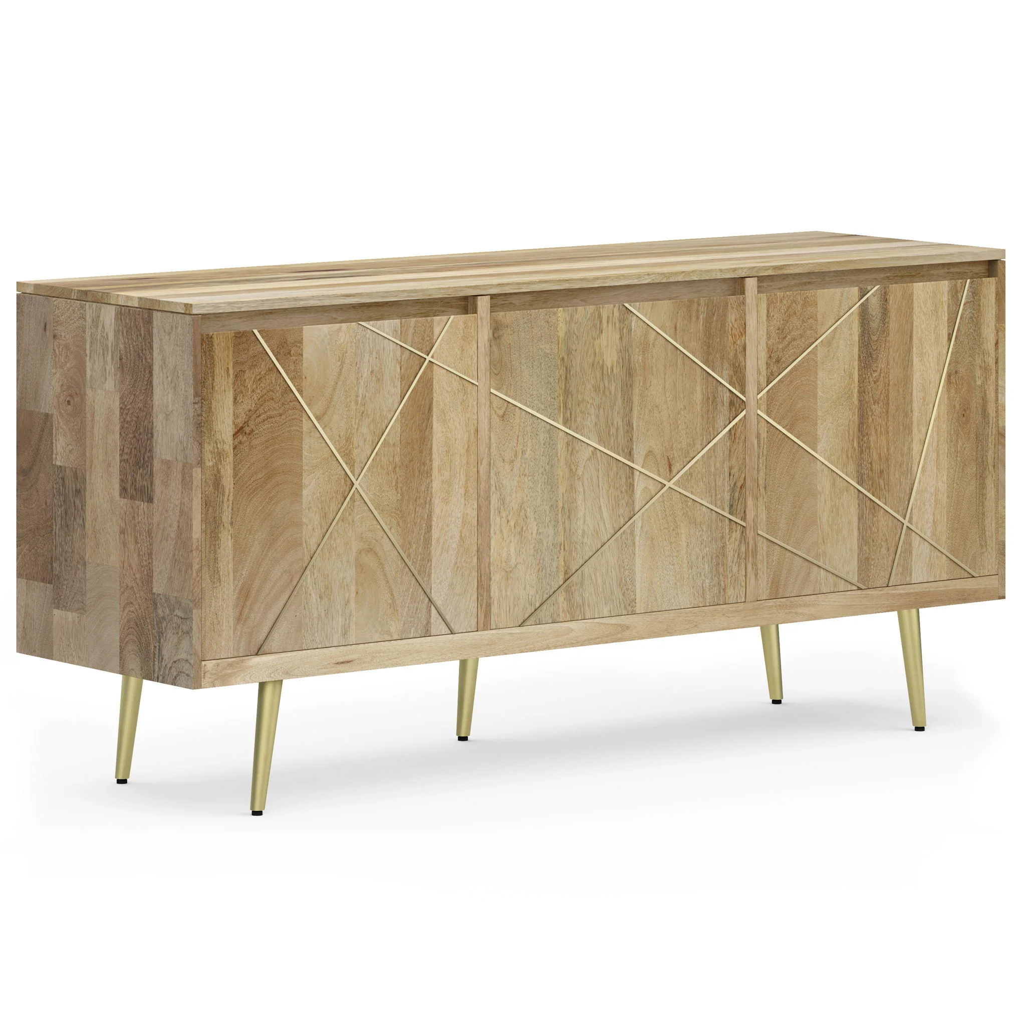 Sideboard Buffet Storage Cabinet with Mango Wood in 60x30in Natural - Image 7