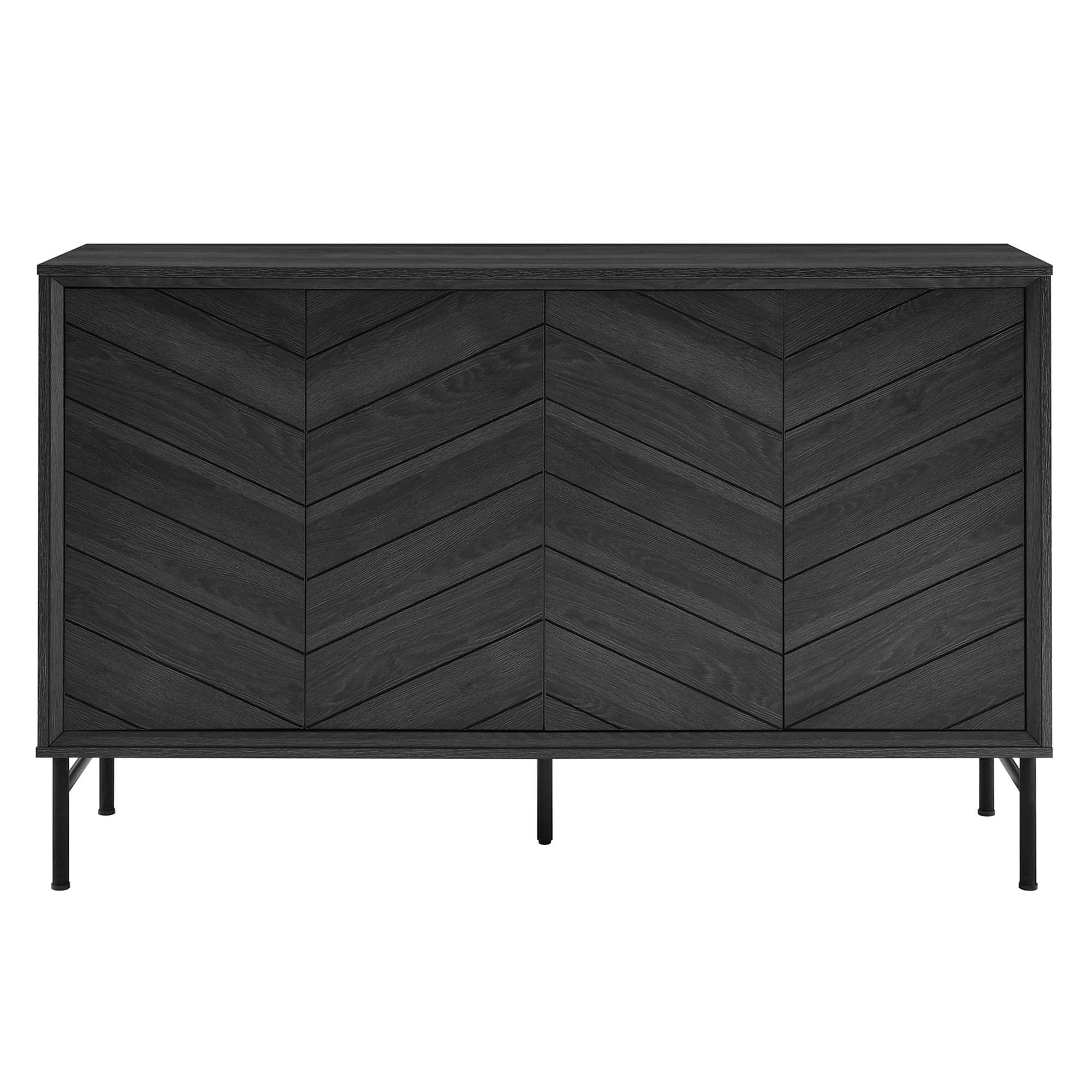 Sideboard Buffet Storage Credenza Cabinet Chevron Door Particleboard 59 Inch - Image 9