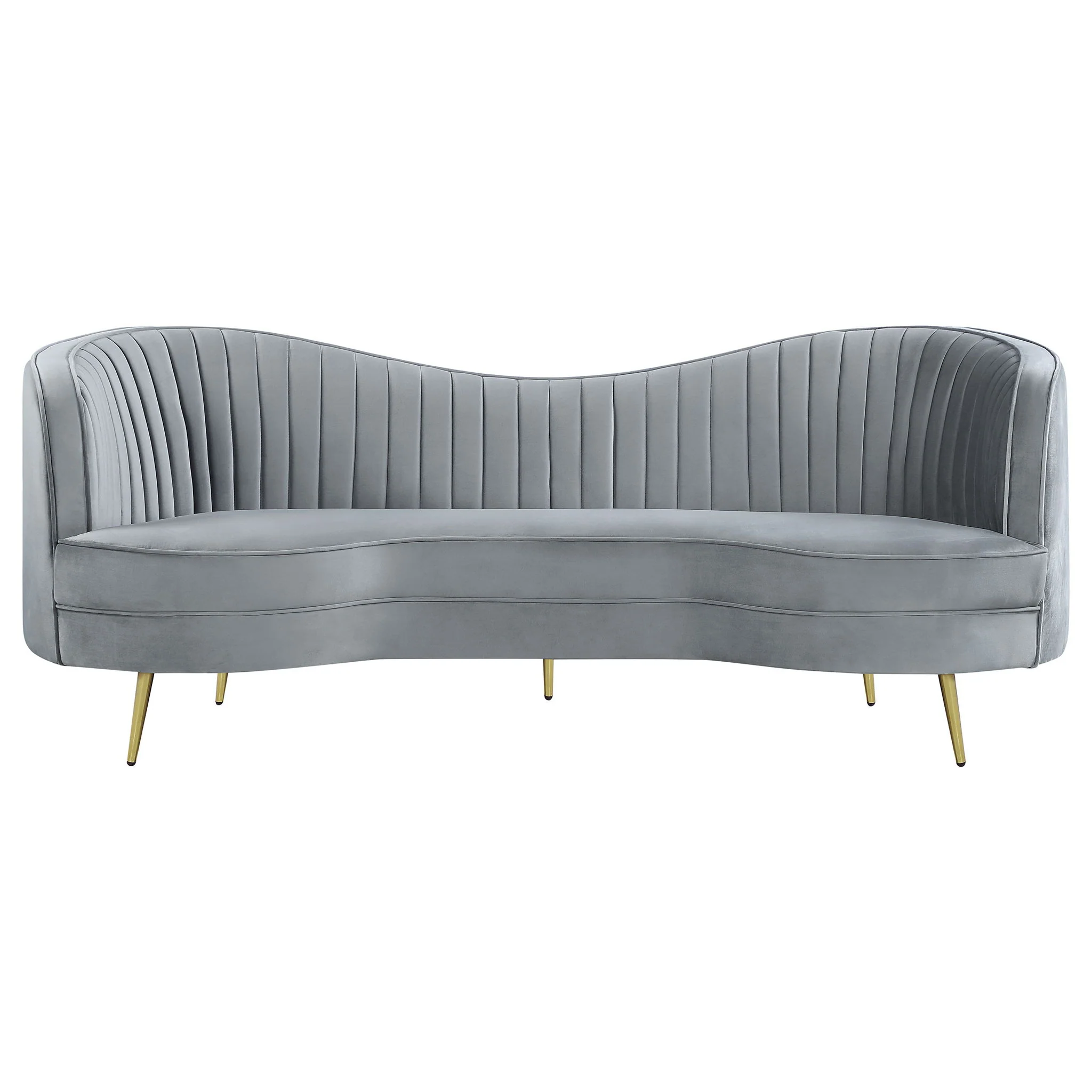 Sienna - 2 Piece Back Living Room Set, Sofa & Loveseat - Gray - Image 8