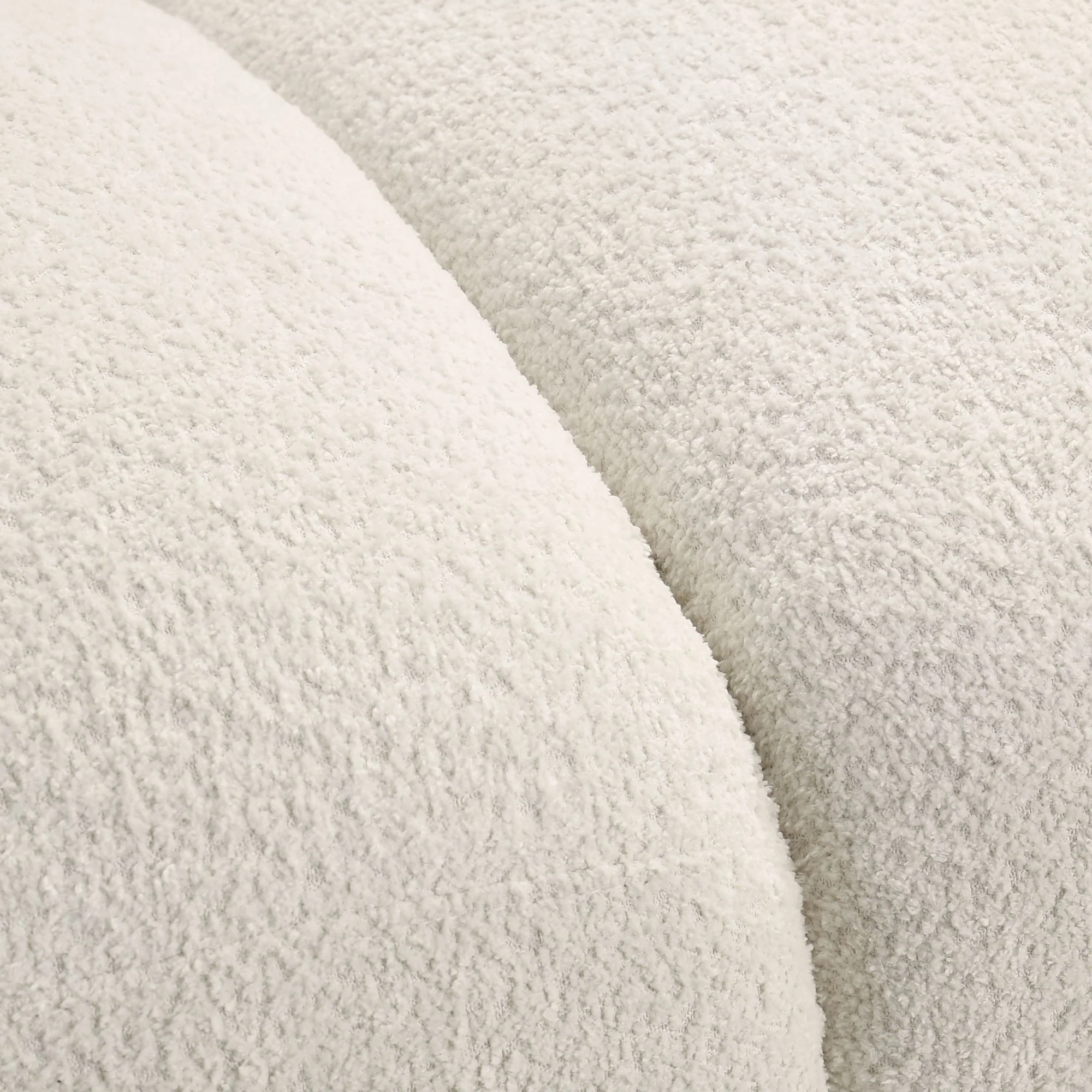 Sierra - Boucle Fabric Sofa With Rounded Arms - Ivory - Image 8