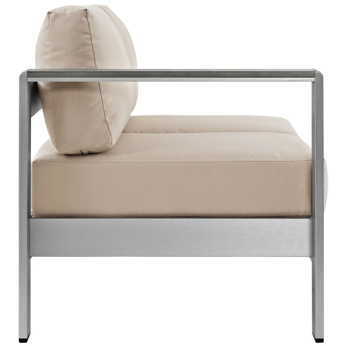 Silver Aluminum Outdoor Patio Loveseat with Cushions and Durable Frame for Seating - Image 14