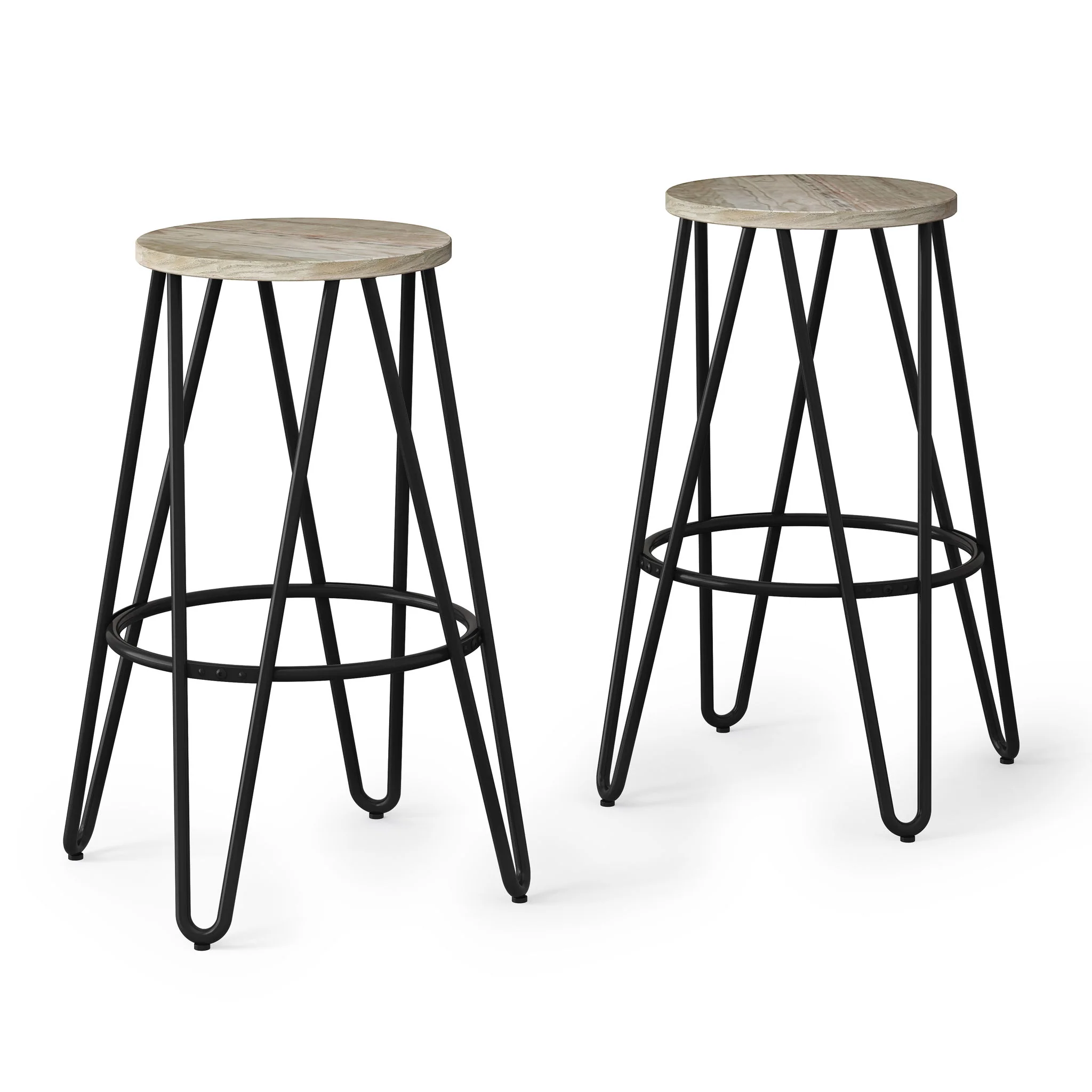 Simeon - Multifunctional Metal Stool With Wood Seat - Image 2