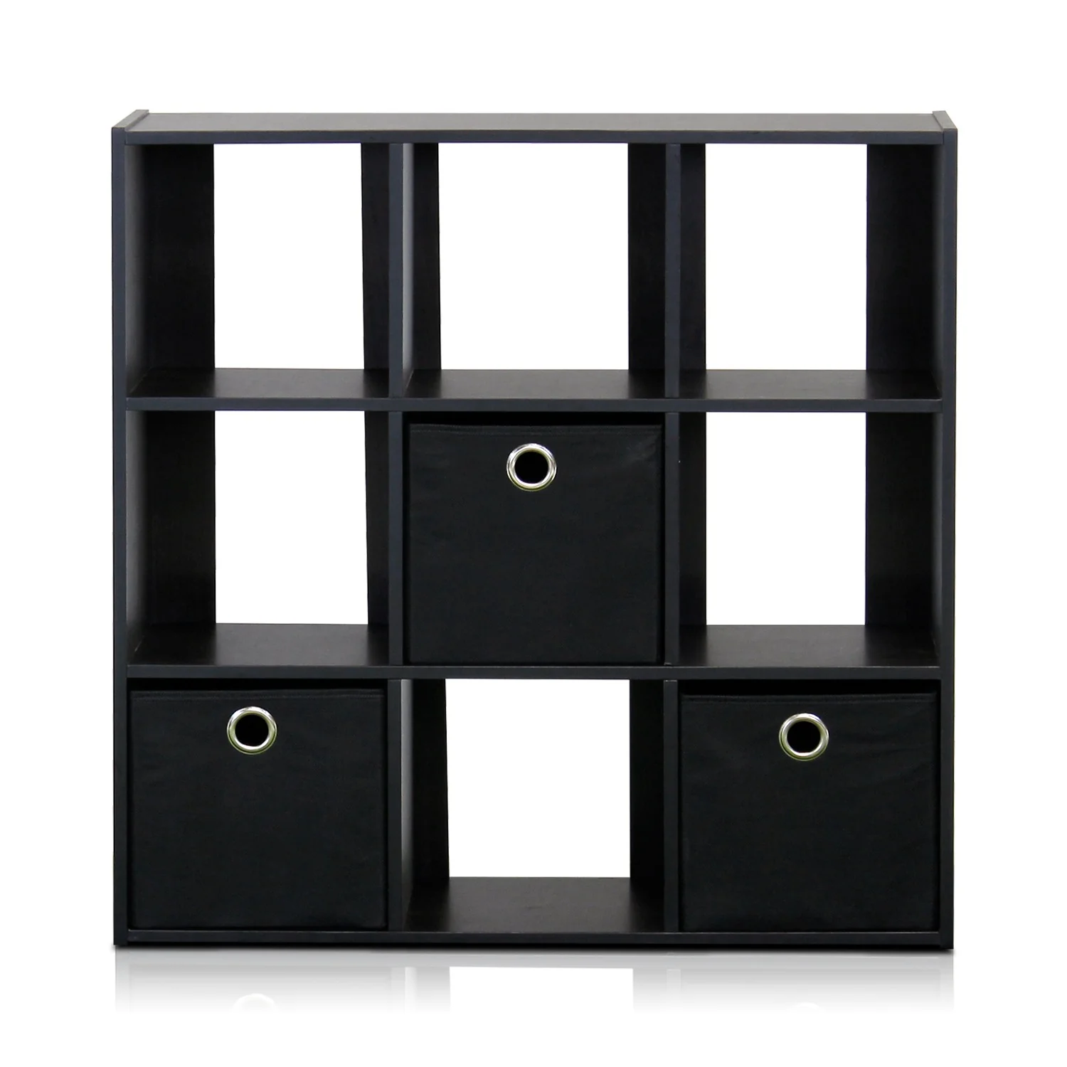Simplistic 9-Shelf Open Shelf Bookcase with Bins - Image 4