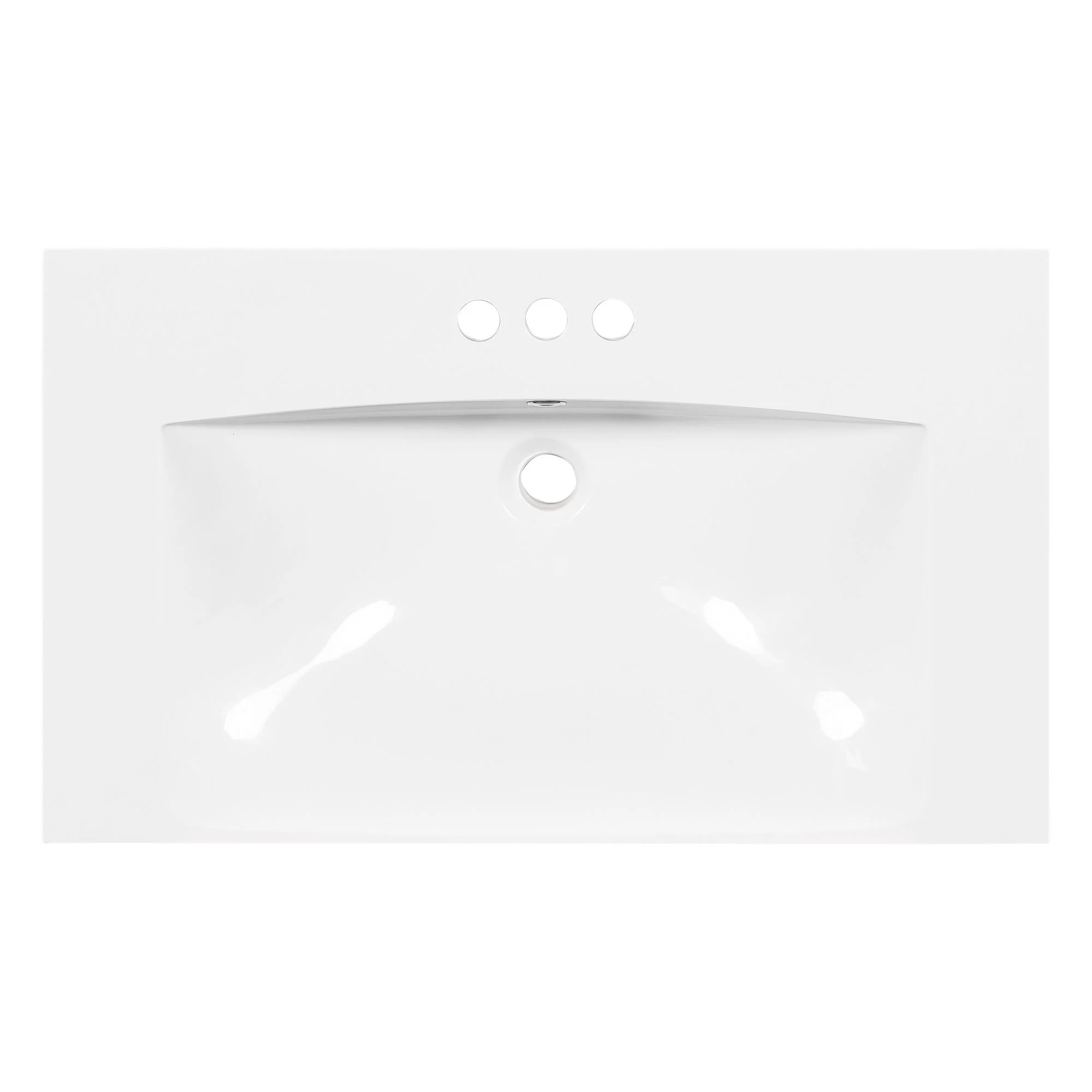 Single Bathroom Basin Sink, Vanity Top Only With 3 Faucet Holes - Image 5
