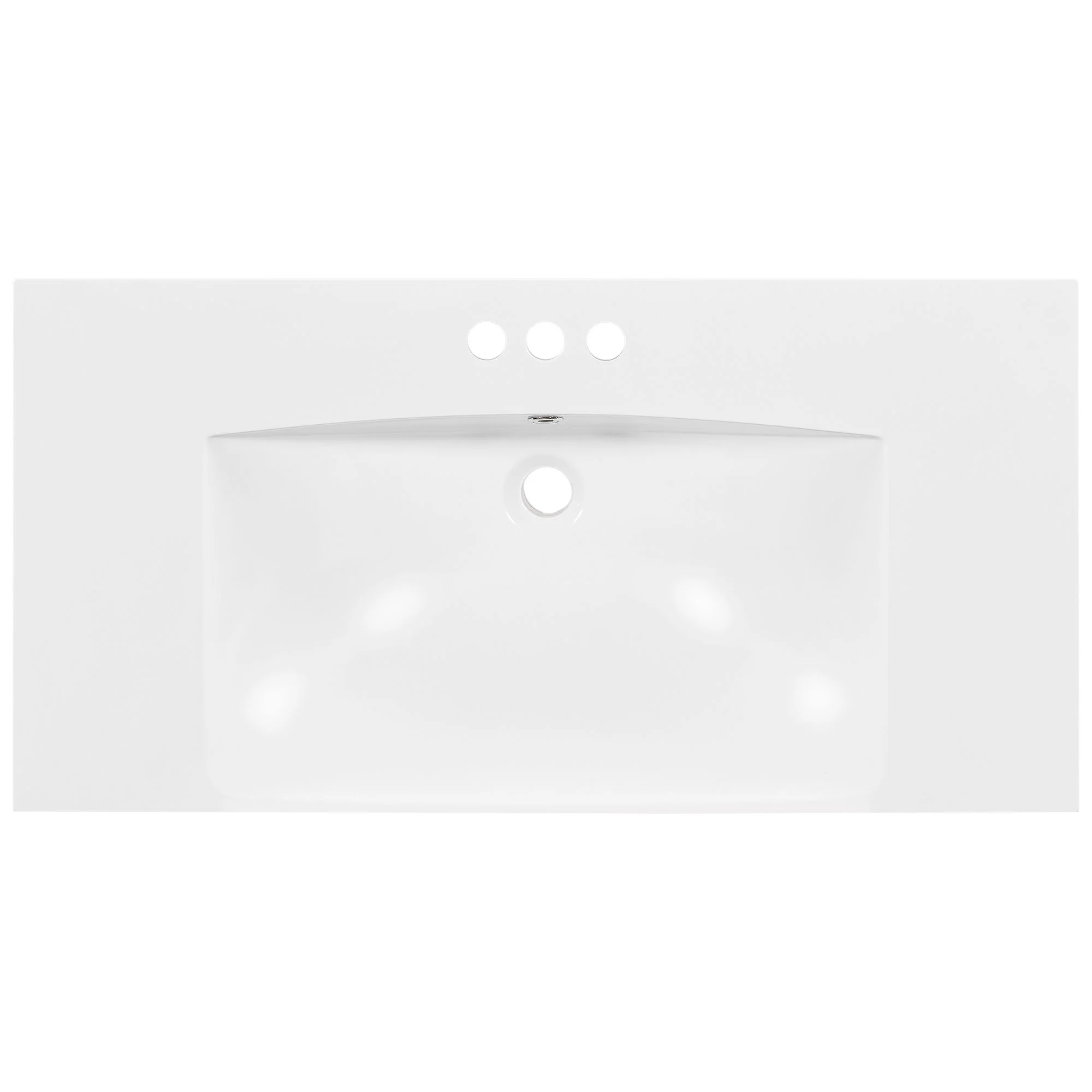 Single Bathroom Basin Sink, Vanity Top Only With 3 Faucet Holes - Image 7