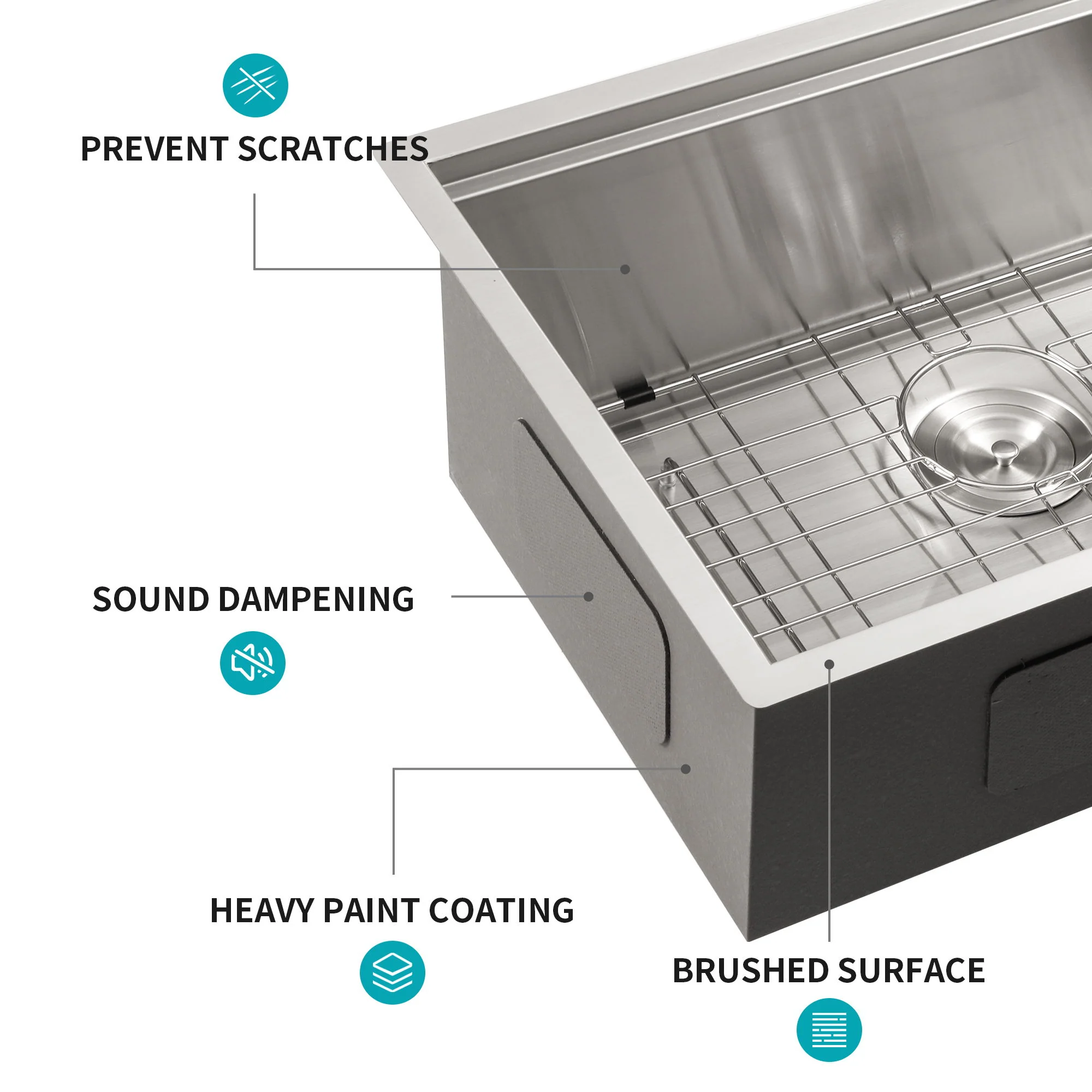 Single Bowl, Undermount Workstation, Kitchen Sink With Accessories - Image 26