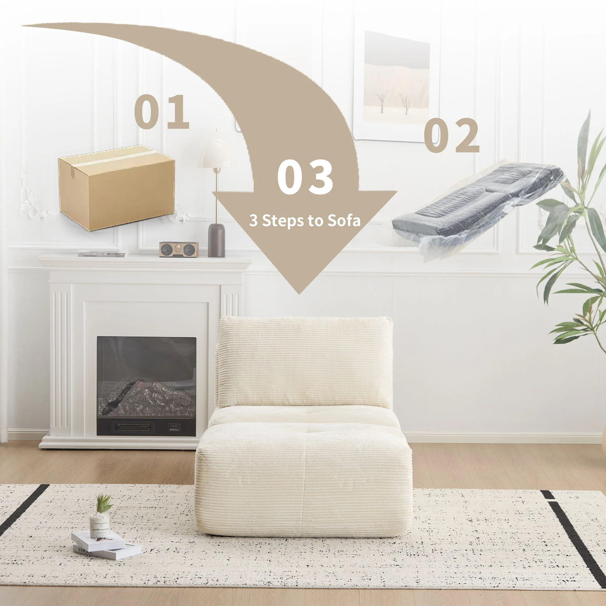 Single Chaise Longue With Movable Ottoman For Living Room - Image 10