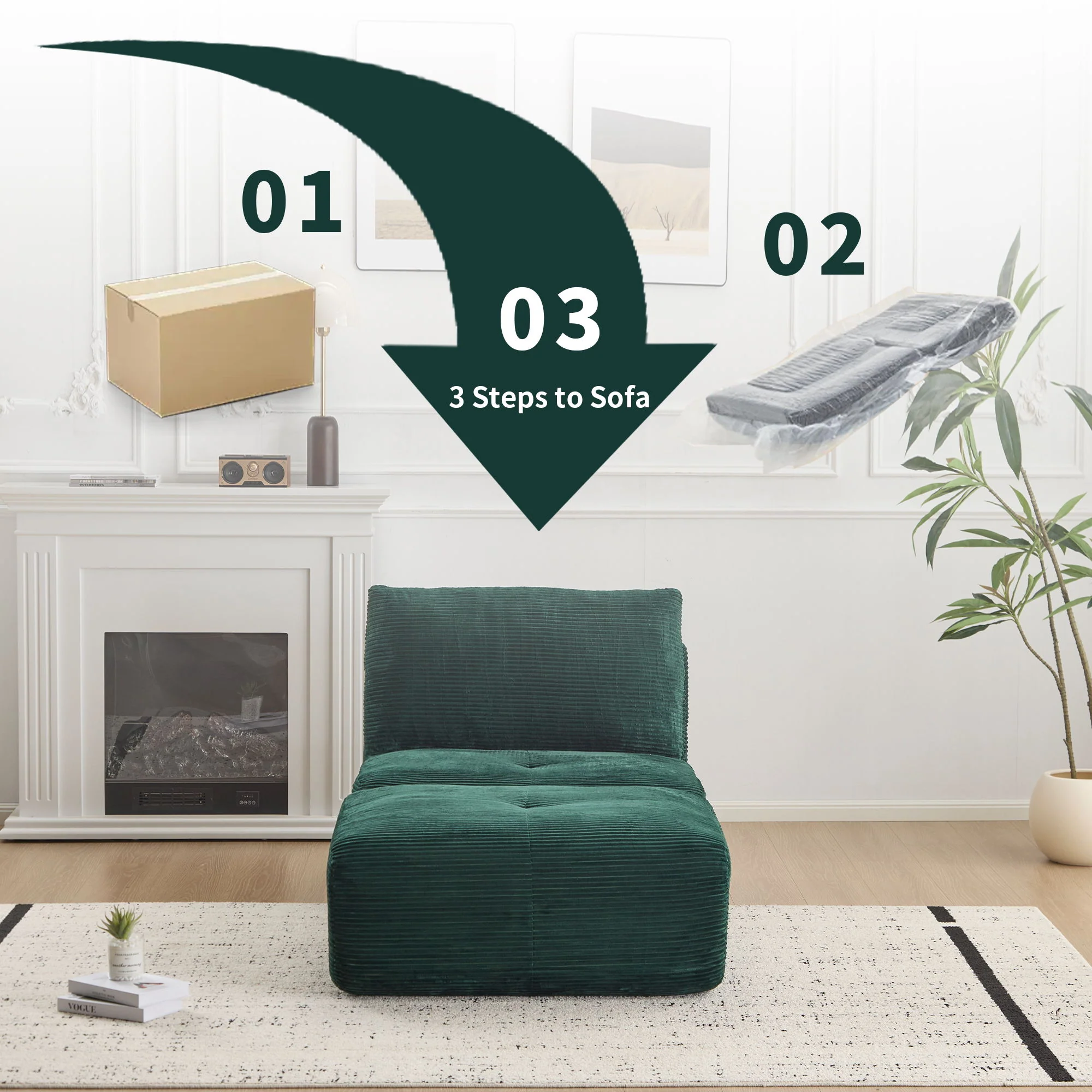 Single Chaise Longue With Movable Ottoman For Living Room - Image 12