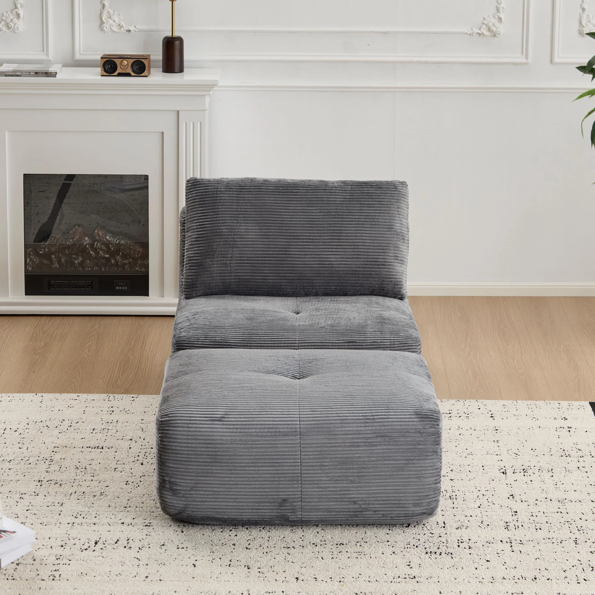 Single Chaise Longue With Movable Ottoman For Living Room - Image 34