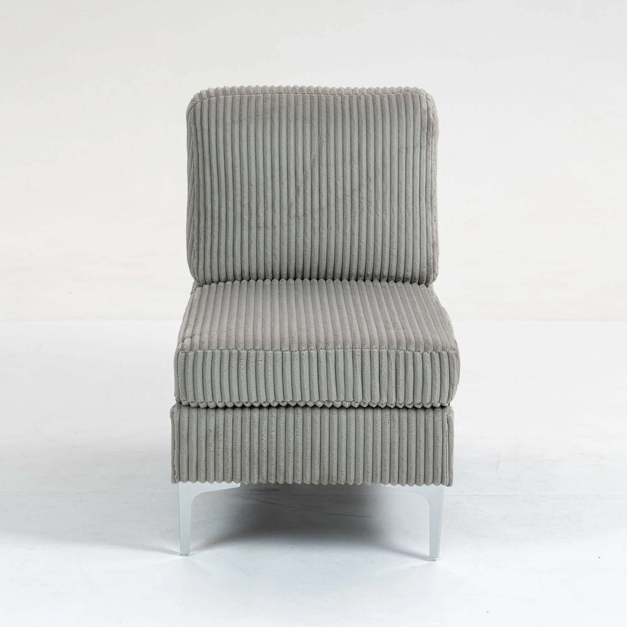 Single Couch Modular Armless Accent Chair With Back Cushion - Image 12