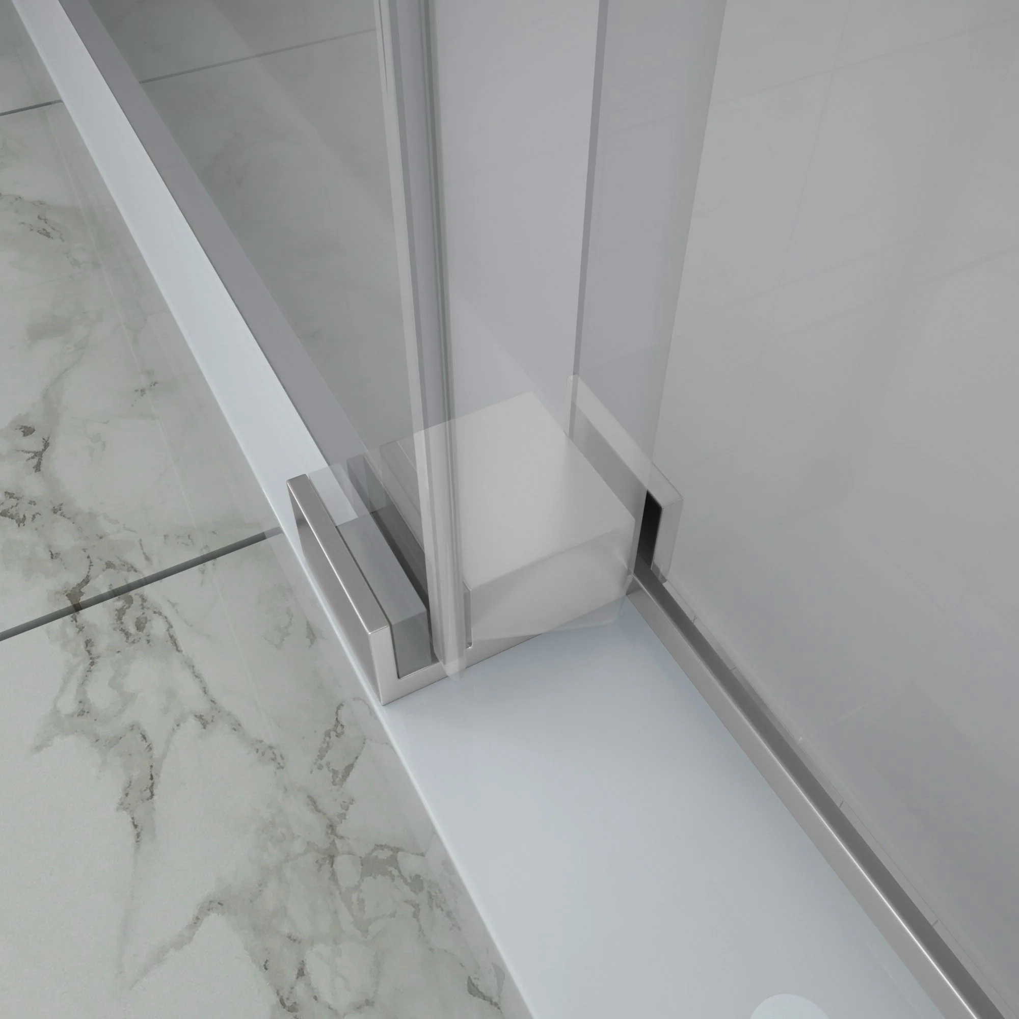 Single Sliding Bypass Shower Door Enclosure With Tempered Glass - Image 13