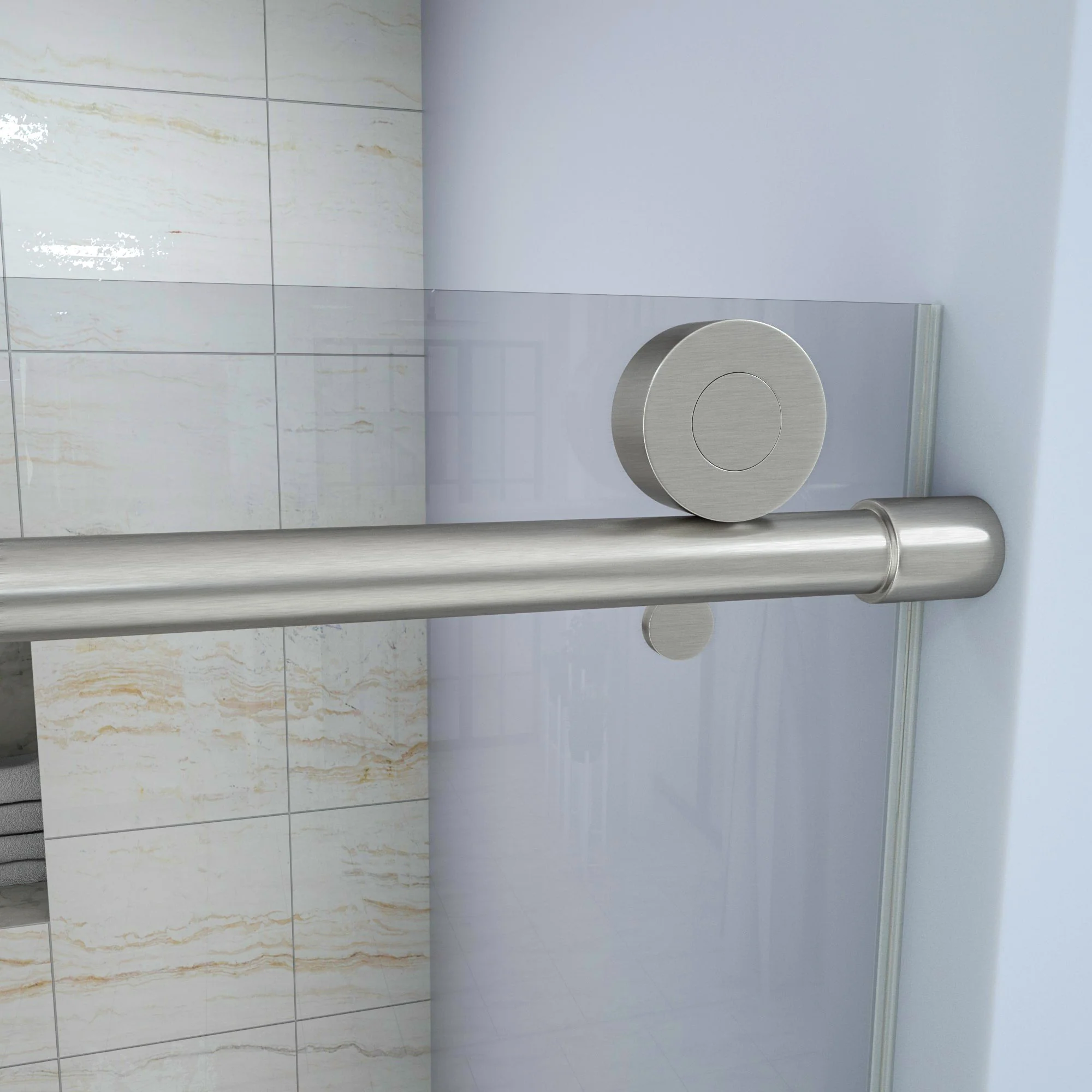 Single Sliding Bypass Shower Door Enclosure With Tempered Glass - Image 19