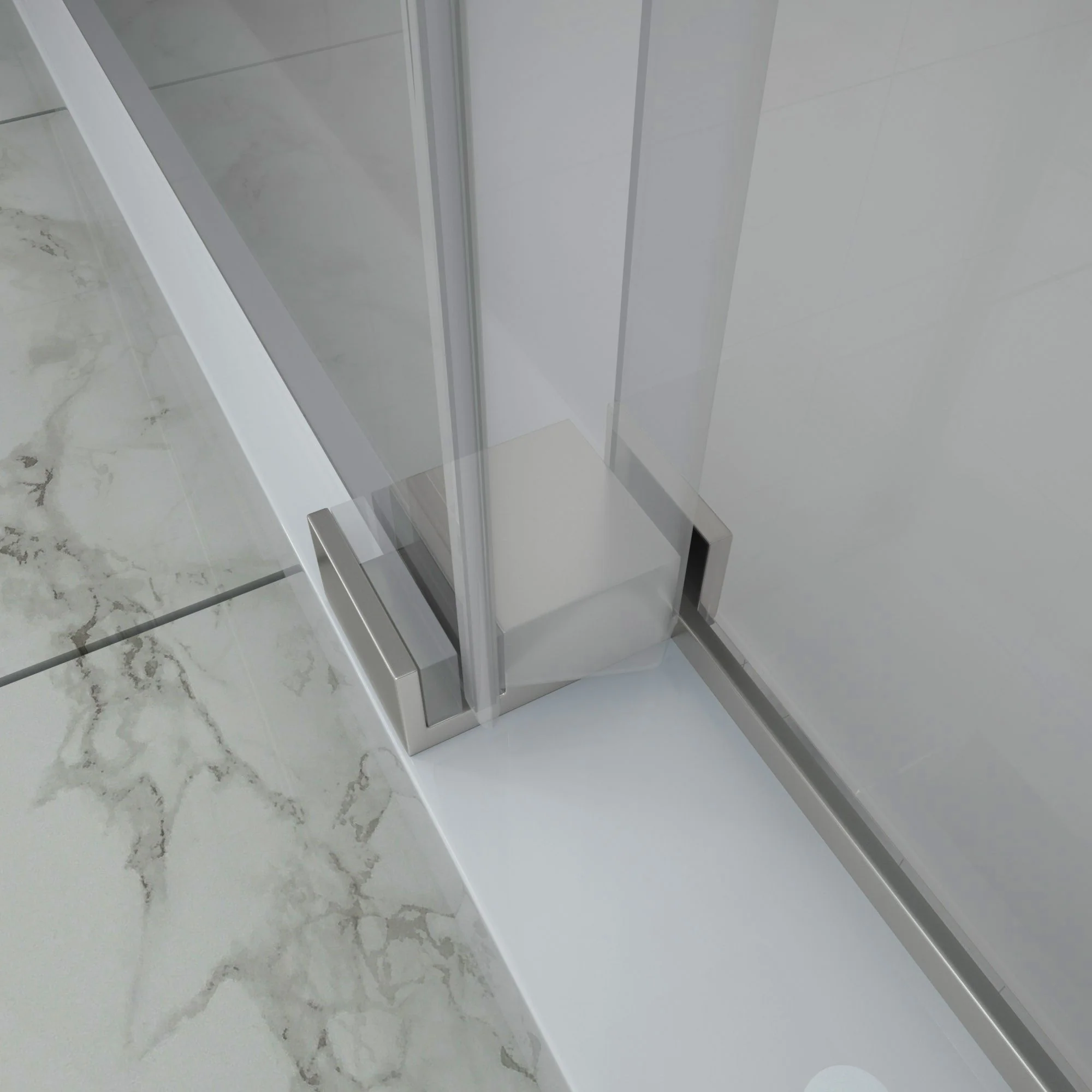 Single Sliding Bypass Shower Door Enclosure With Tempered Glass - Image 24