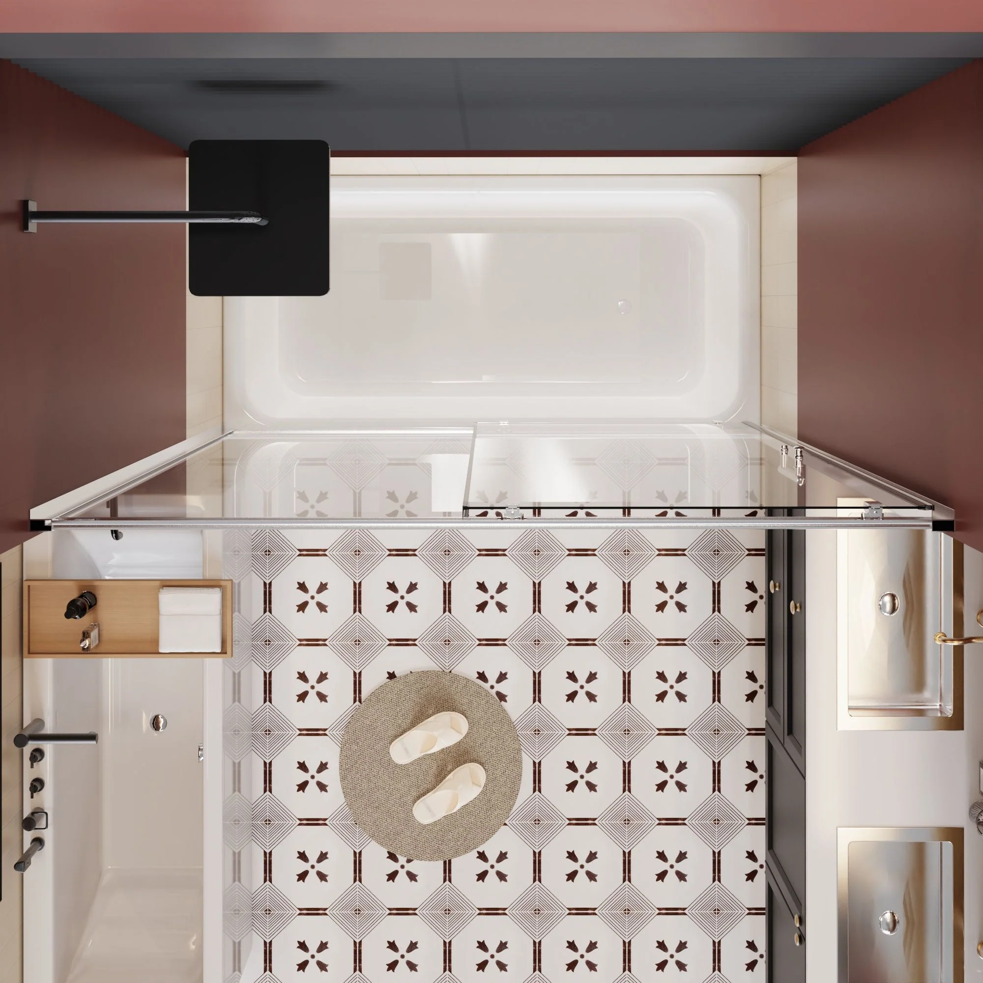 Single Sliding Shower Door For Bathtub With And Handle - Chrome - Image 3