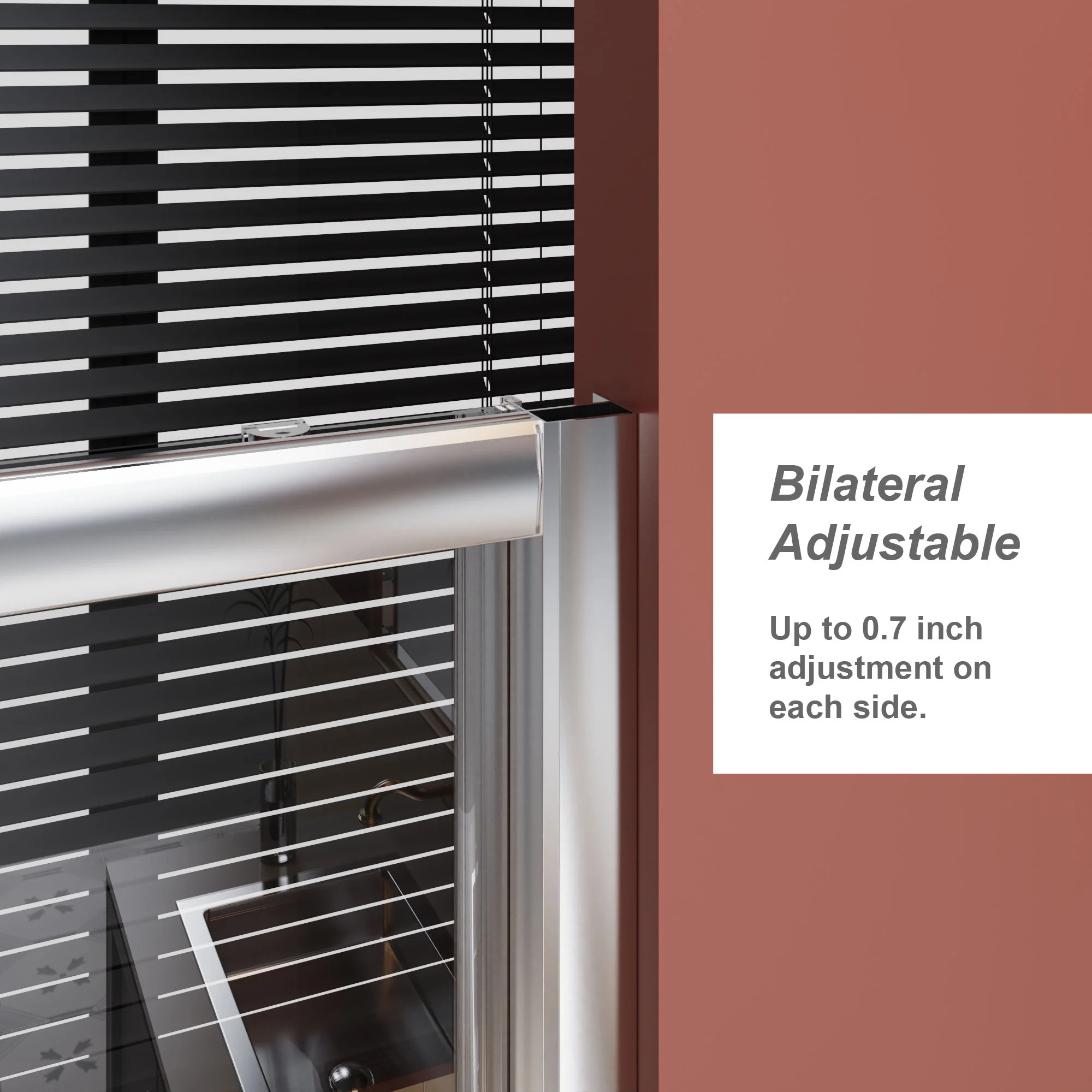 Single Sliding Shower Door With Handle - Chrome - Image 3