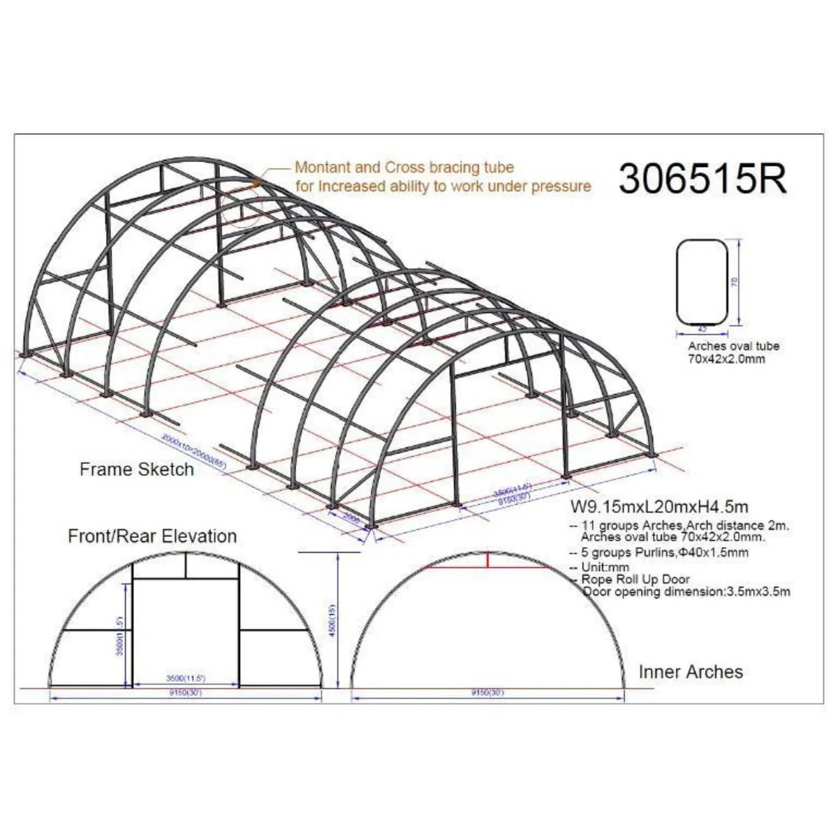 Single Truss Arch Storage Shelter Garden Building Steel Frame White Green - Image 10