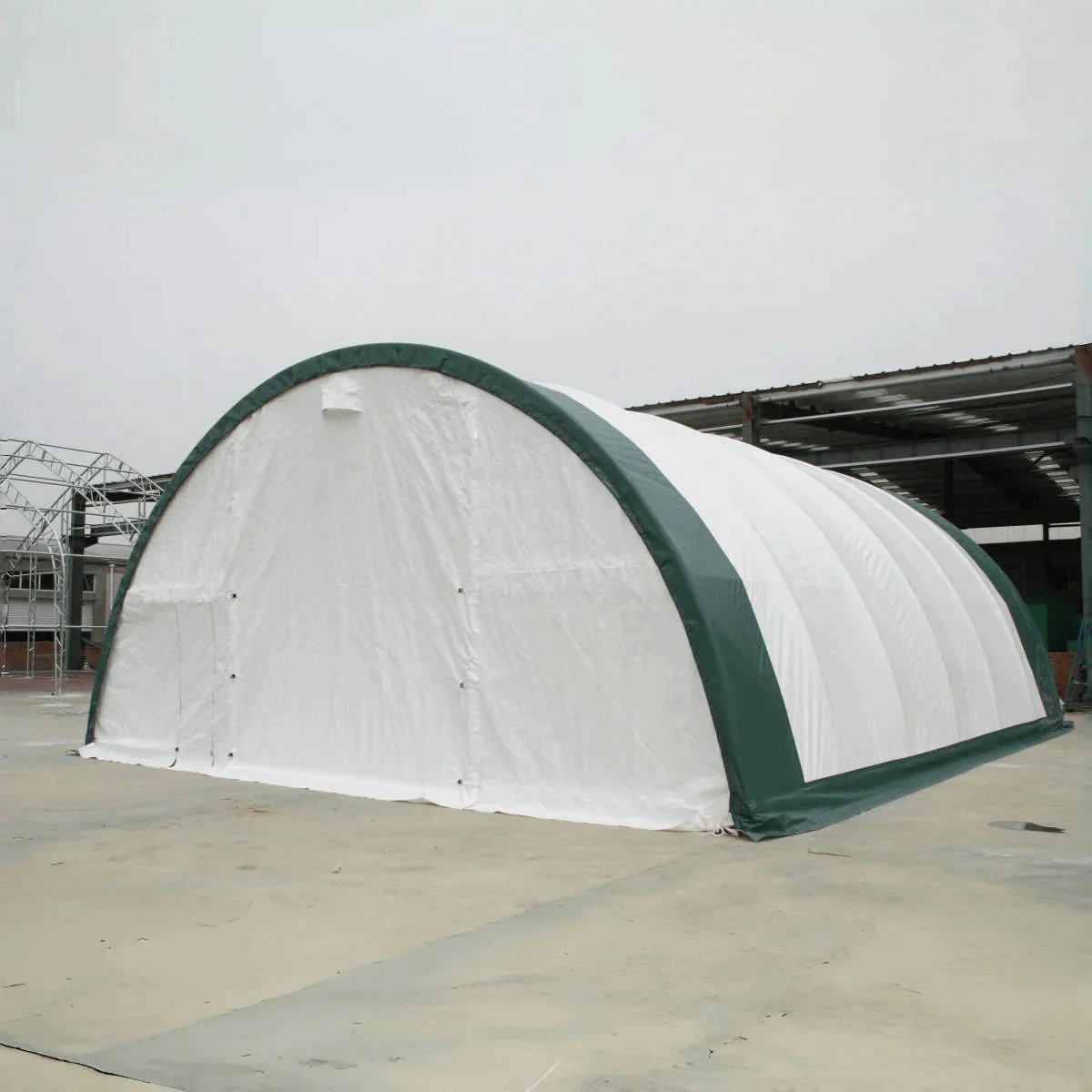 Single Truss Arch Storage Shelter Garden Building Steel Frame White Green - Image 8