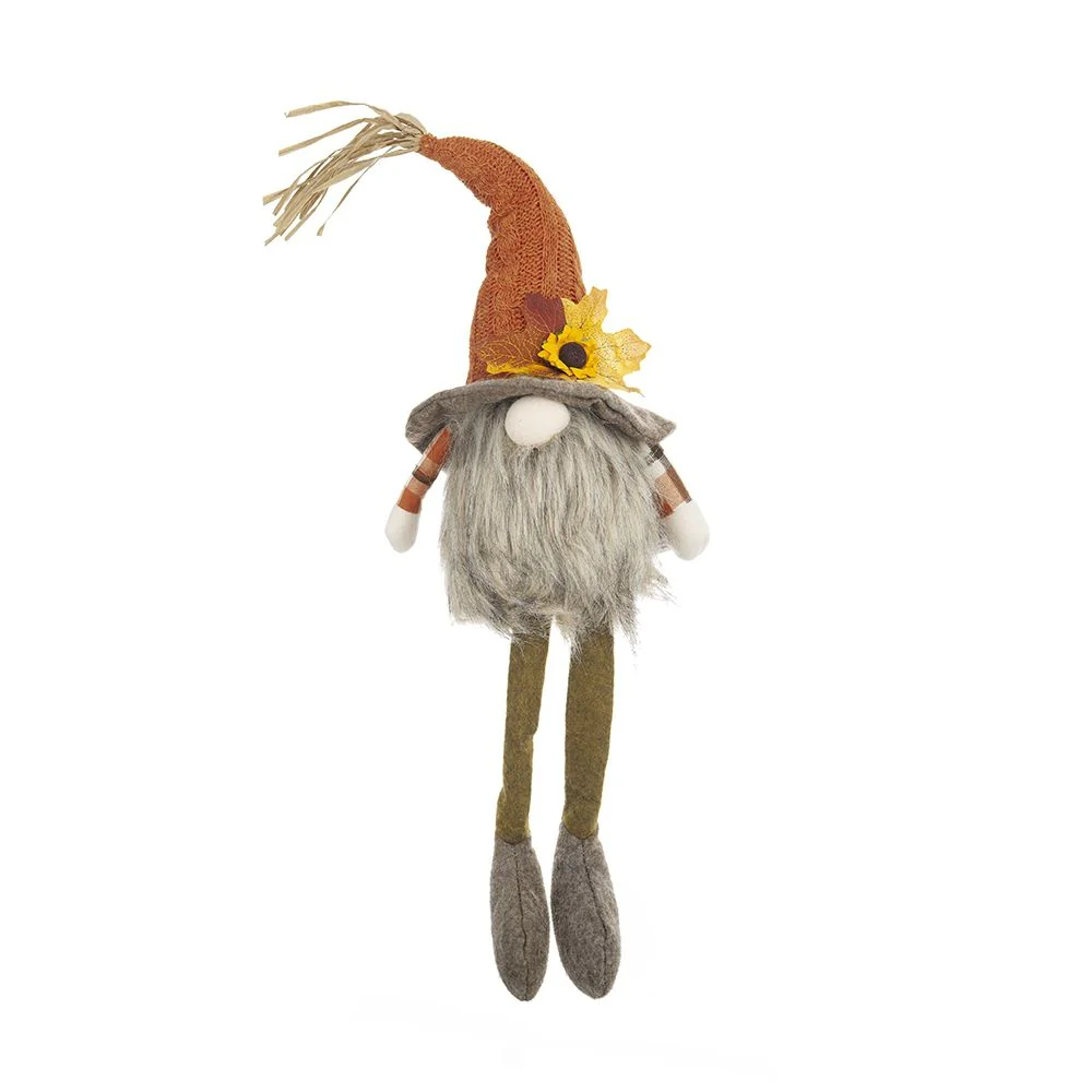 Sitting Gnome With Maple Leaf On Hat, For Holiday Harvest Festival Fall Festival & Thanksgiving Table Decorations (Set of 2) - Orange Multi - Image 7