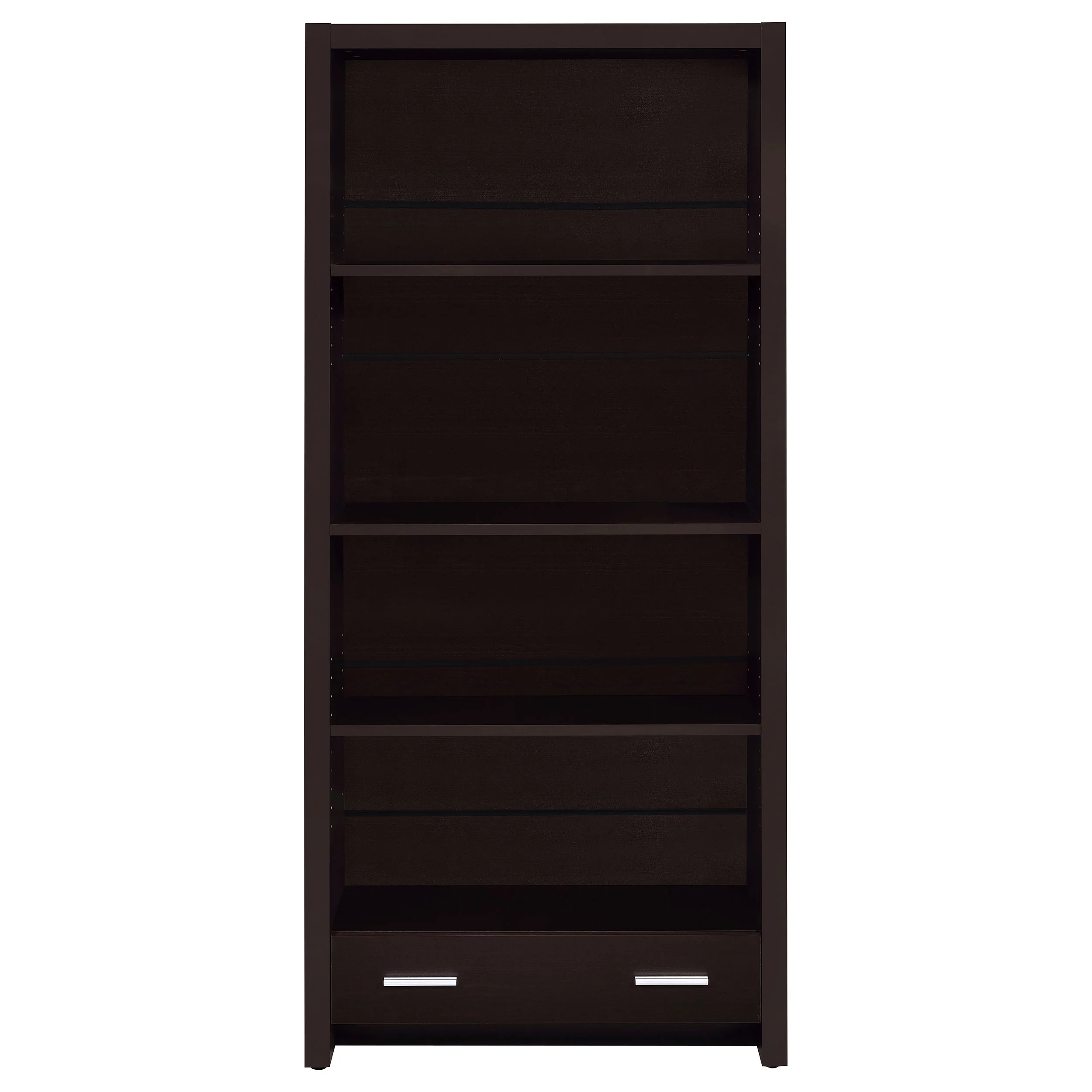Skylar 71-Inch 5-Shelf Bookcase with Drawer, Cappuccino - Image 4