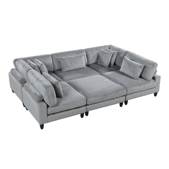 Skylum Corduroy Modular Sectional with Ottoman - Image 4