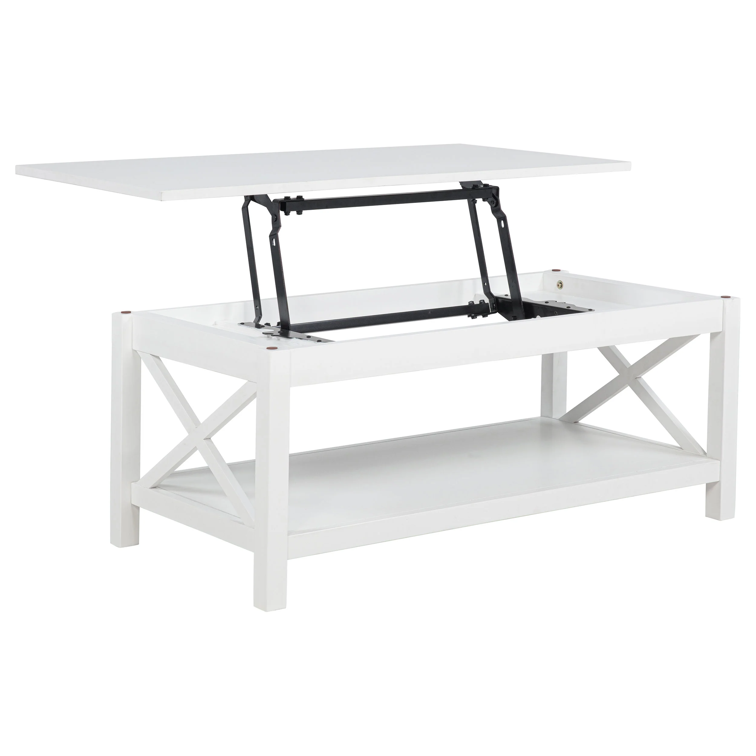 Skyview 2-Piece Rectangular Lift Top Coffee Table Set White - Image 9