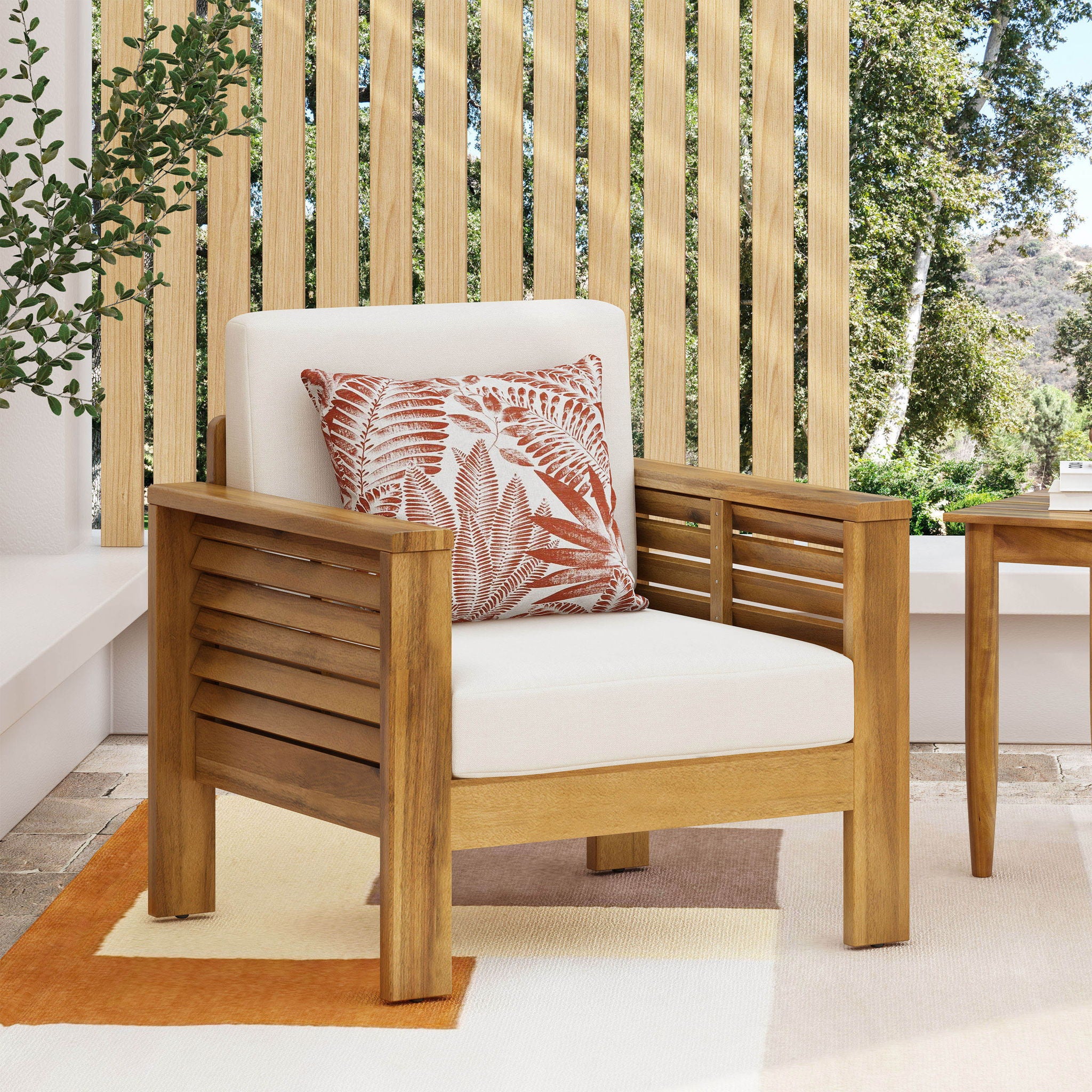 Slat Design Club Chairs With Cushions - Image 15