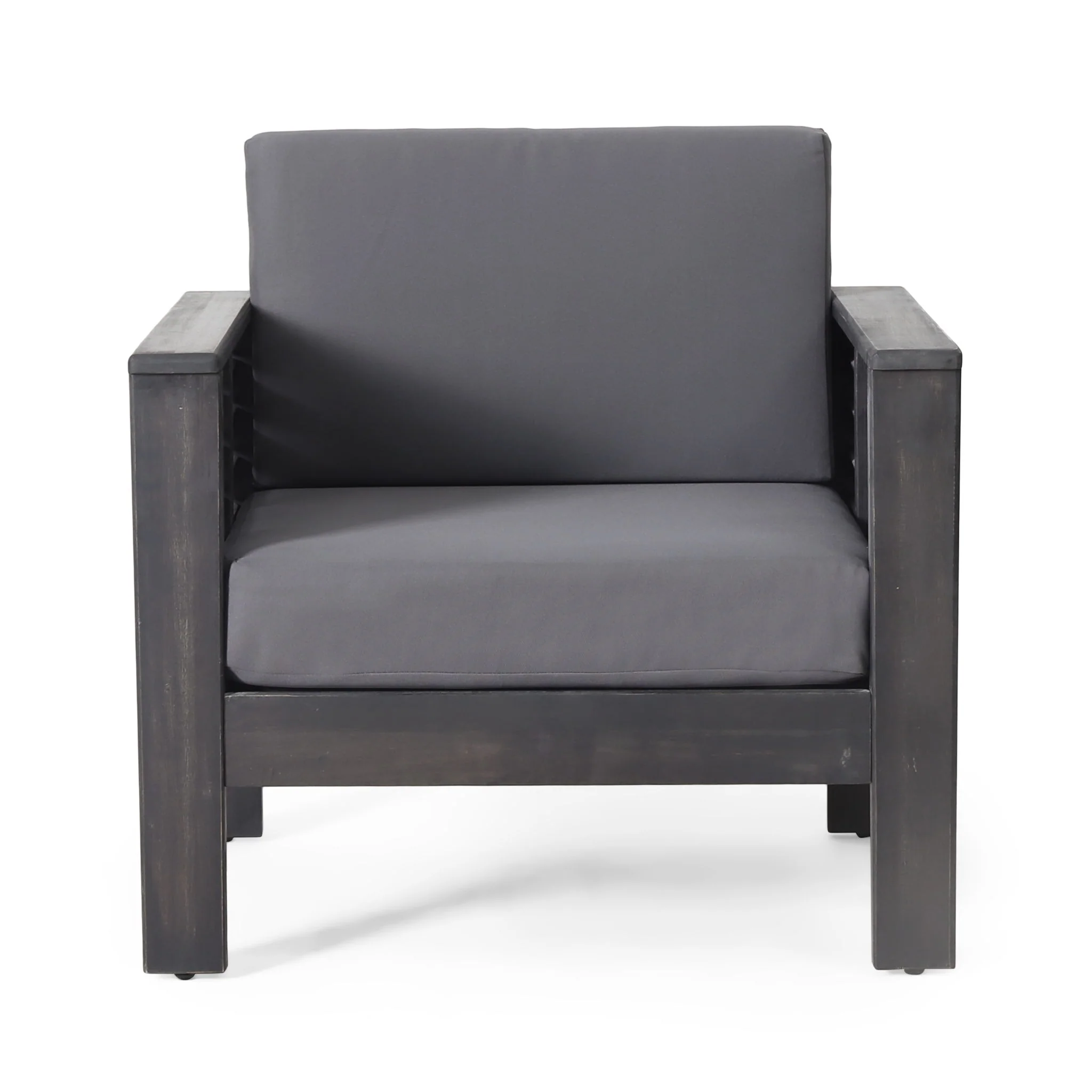 Slat Design Club Chairs With Cushions - Image 16