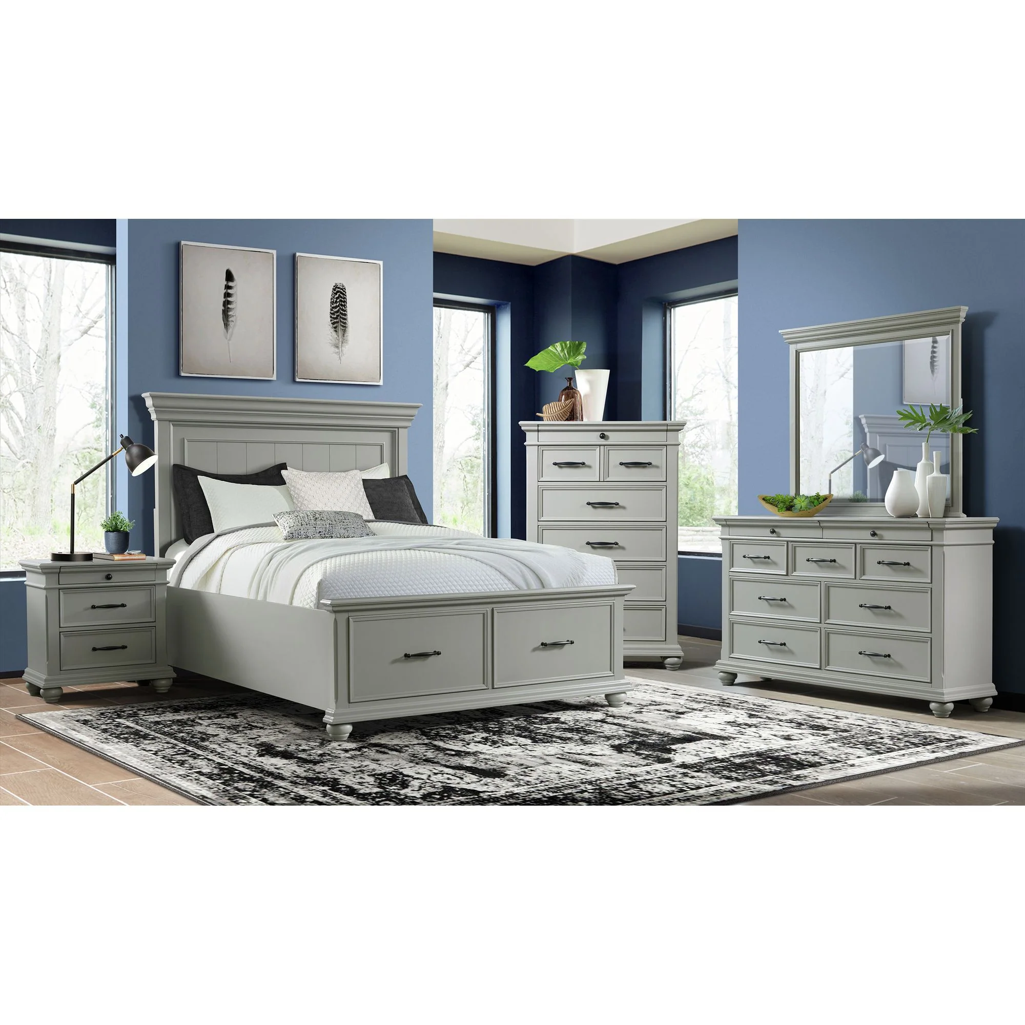 Slater - Nightstand With USB - Gray - Image 3