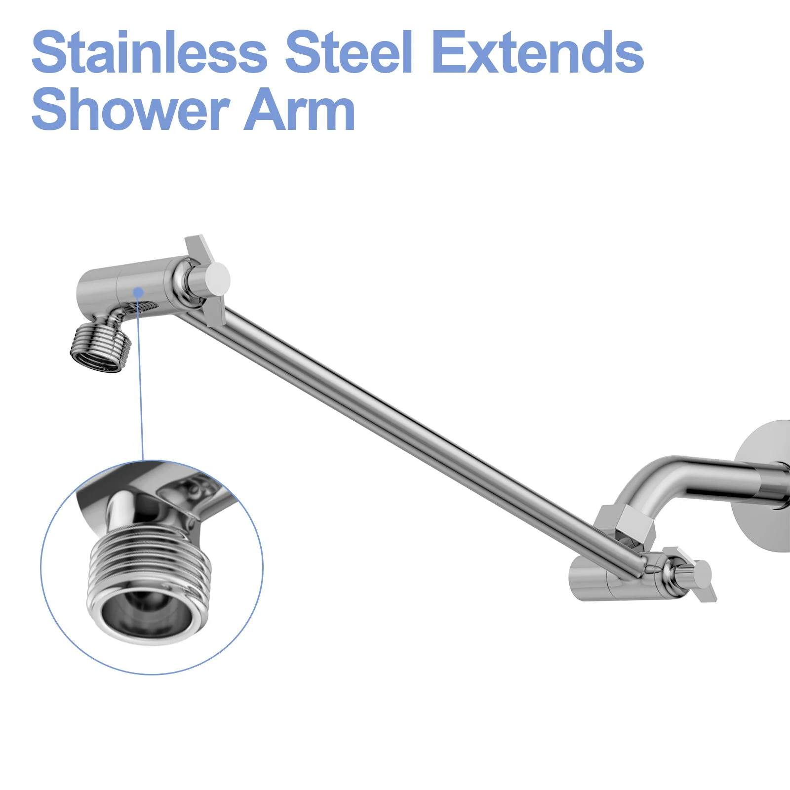 Sleek Design Stainless Steel Shower Arm Extension - Image 9