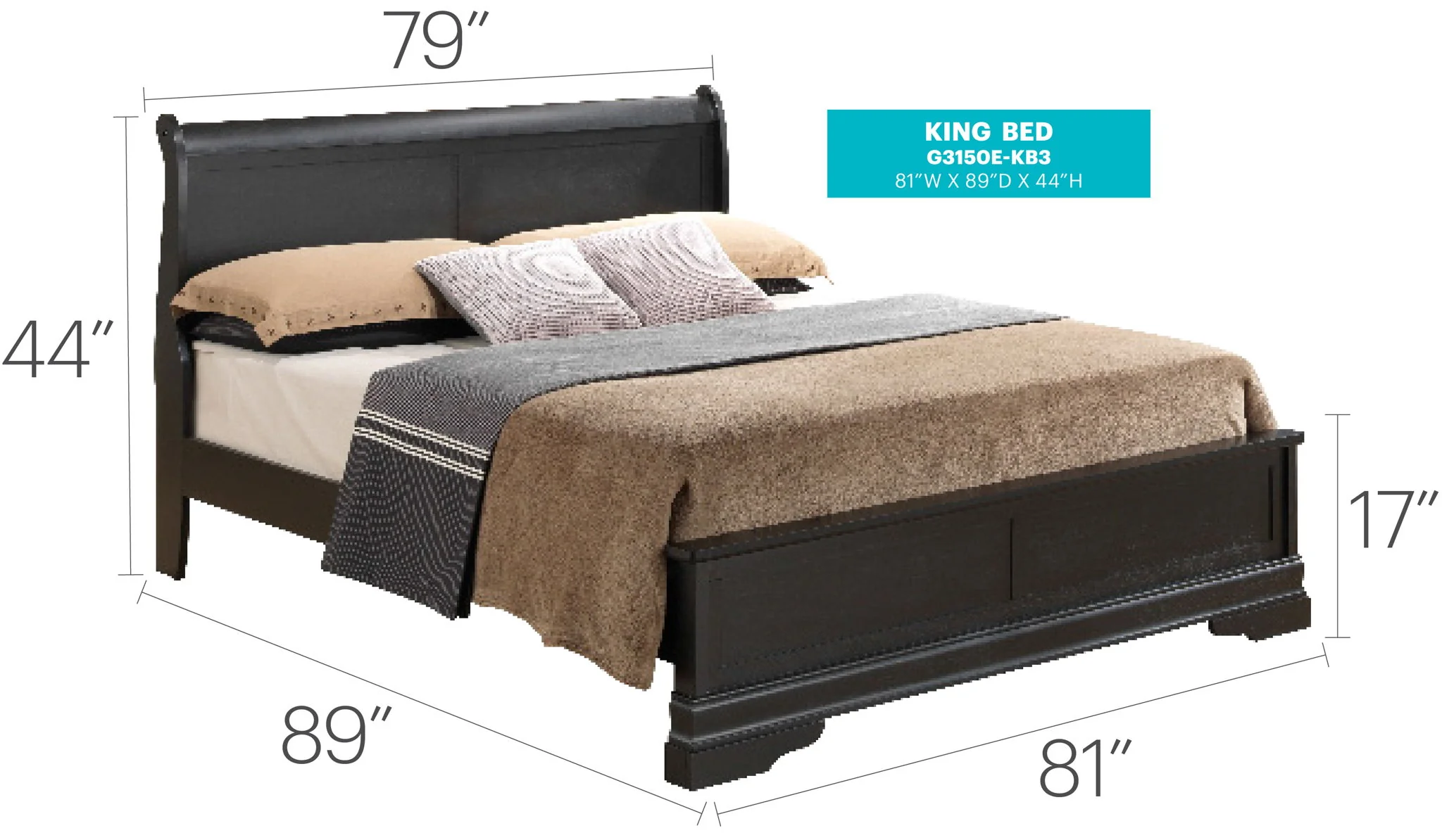 Sleigh Bed With Low Footboard - Image 43