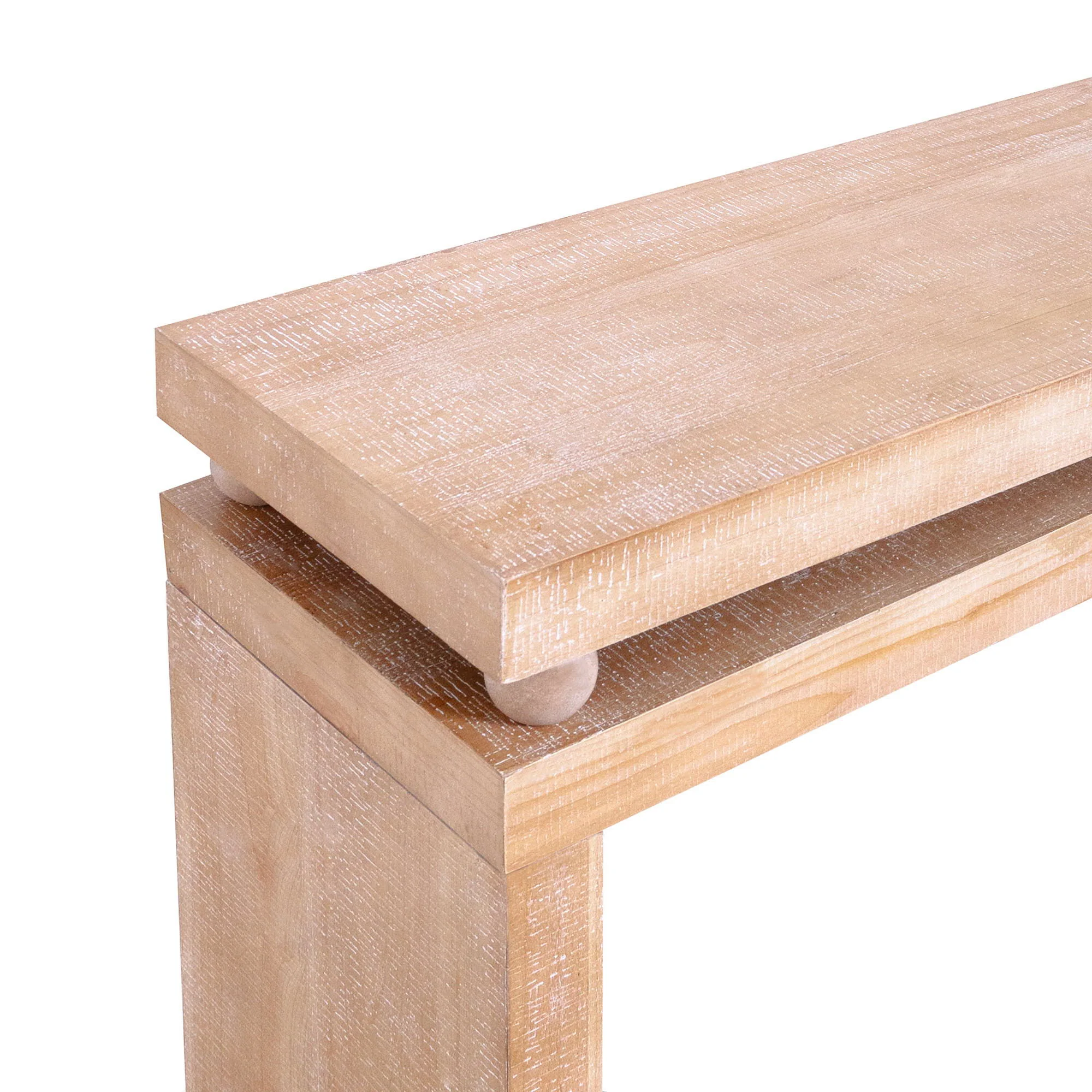 Slim Console Table, Narrow Entryway Table With Bead Detail - Light Natural / Natural - Image 7