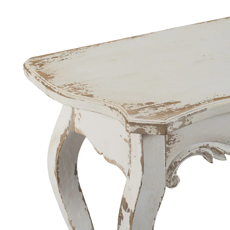 Slimline wash Console Table, For Hallway Living Room Bedroom - White Washed - Image 2