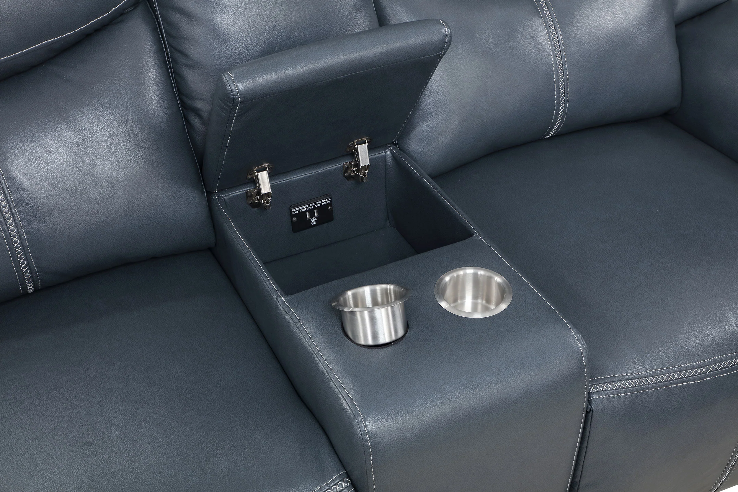 Sloane Upholstered Padded Arm Reclining Loveseat - Blue - Image 9