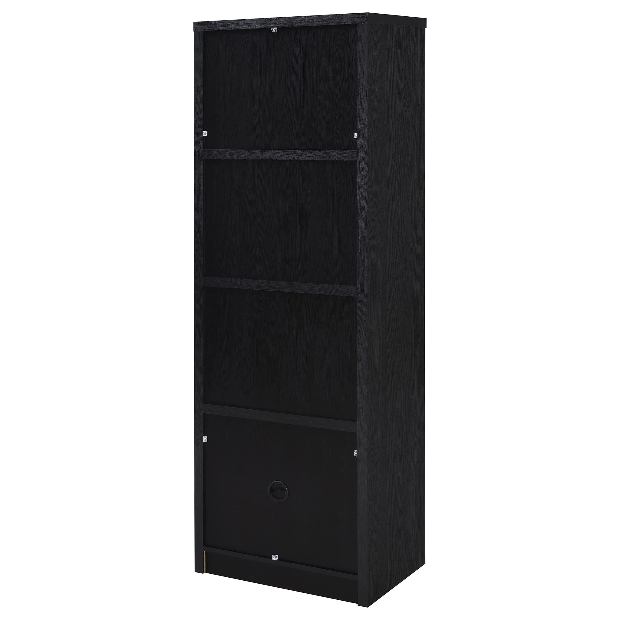 Sloat - 3 Shelf Media Tower With Cabinet Storage - Black - Image 5