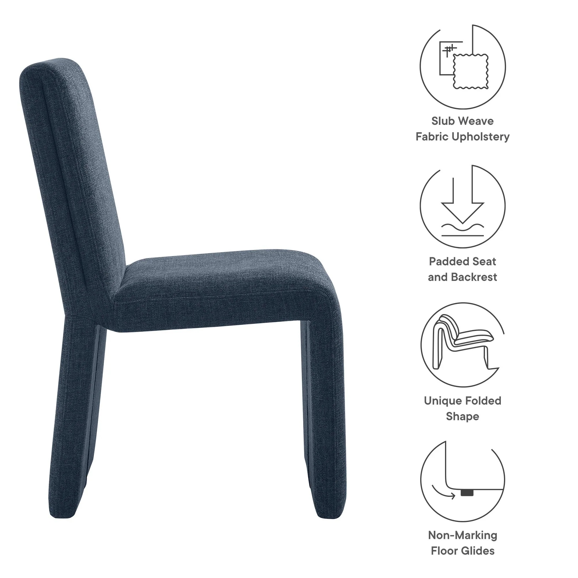 Slub Weave Upholstered Dining Side Chair - Image 18