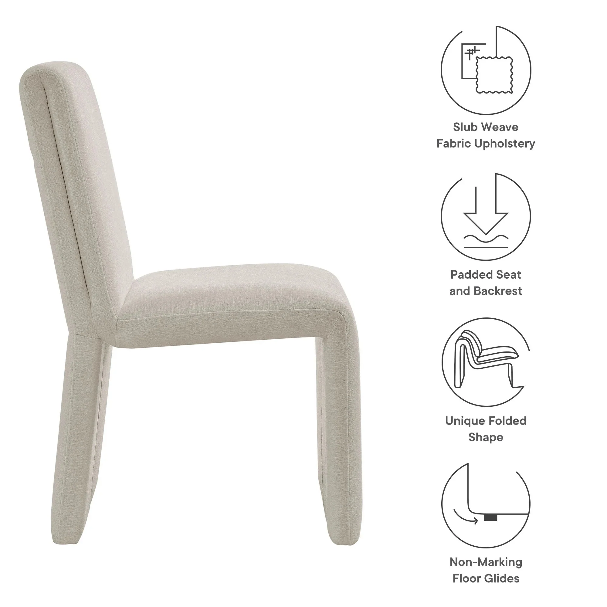 Slub Weave Upholstered Dining Side Chair - Image 25