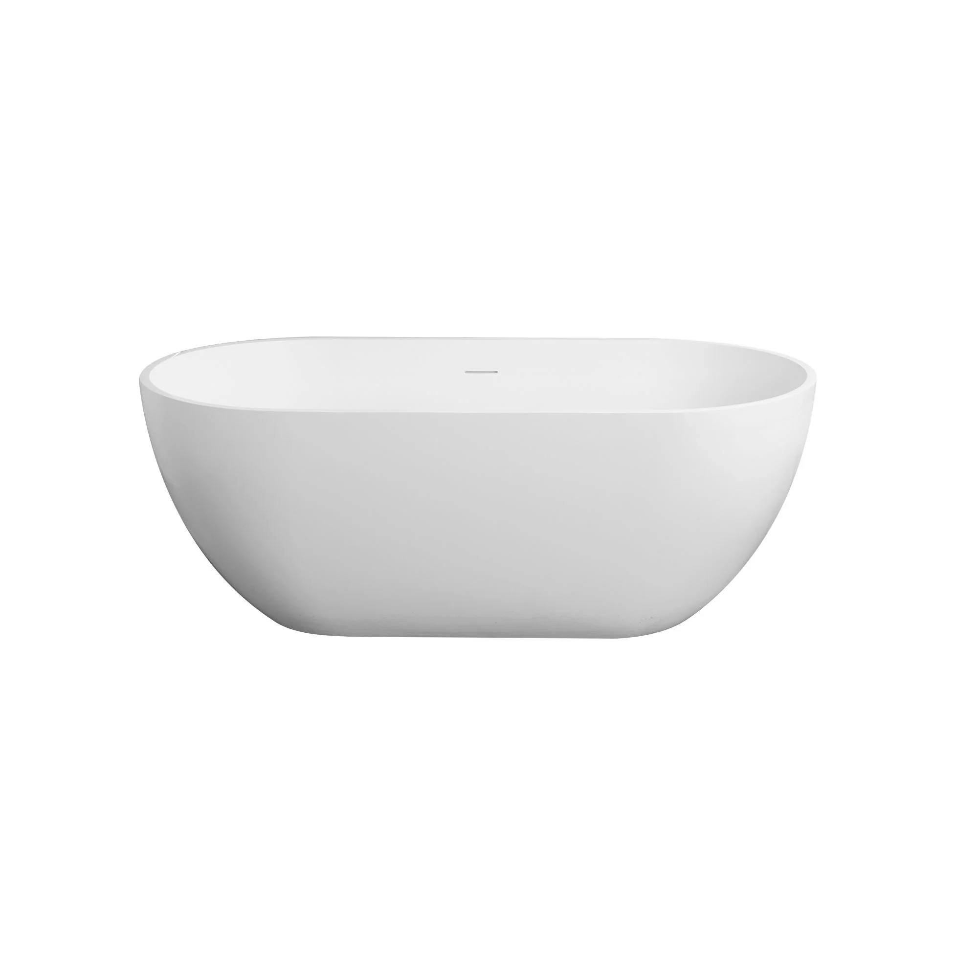 Small Size Stone Resin Solid Surface Oval Shape Freestanding Bathtub For The Bathroom - Matte White - Image 7