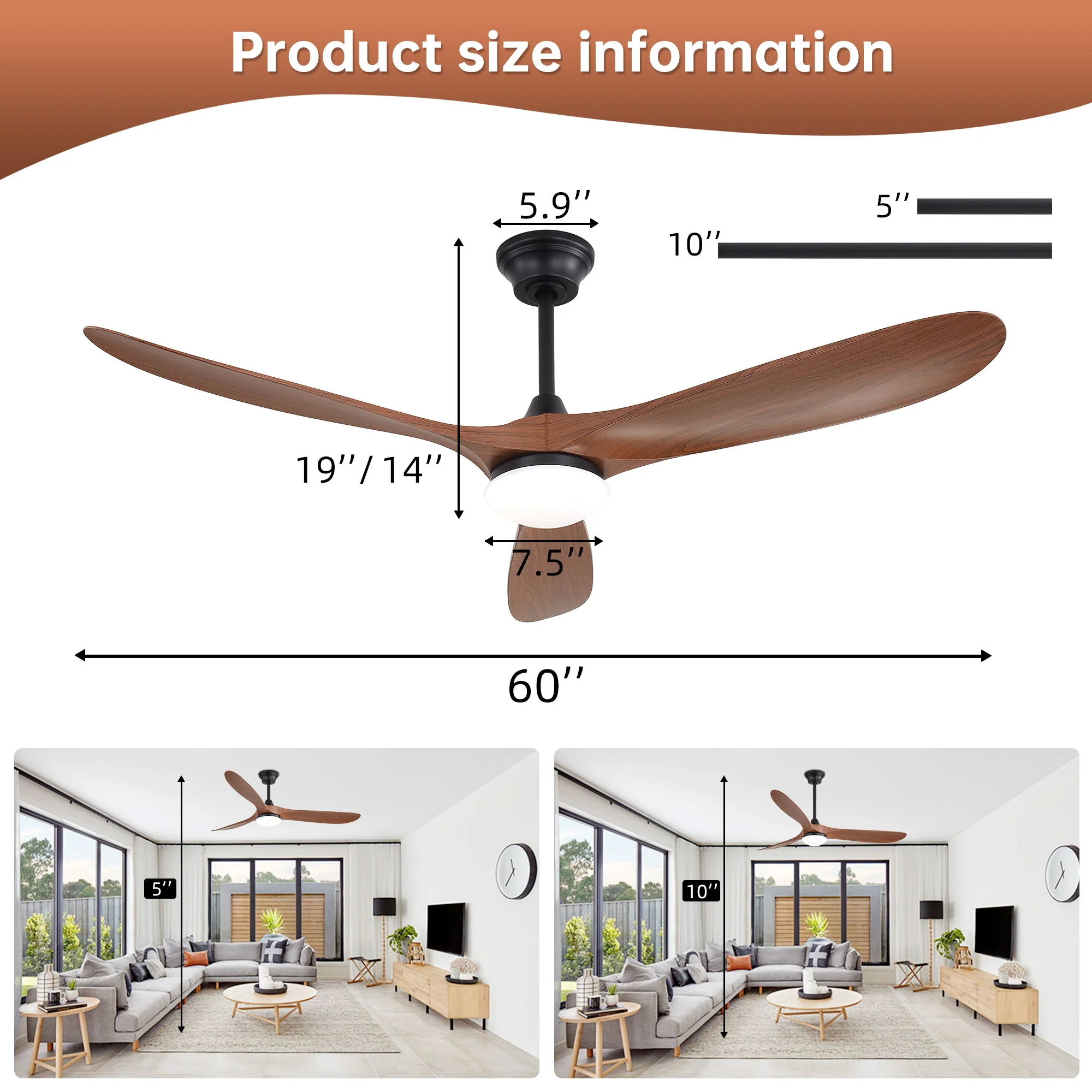 Smart Ceiling Fan With Lights, 3 Blades, Reversible Quiet DC Motor For Indoor - Image 22