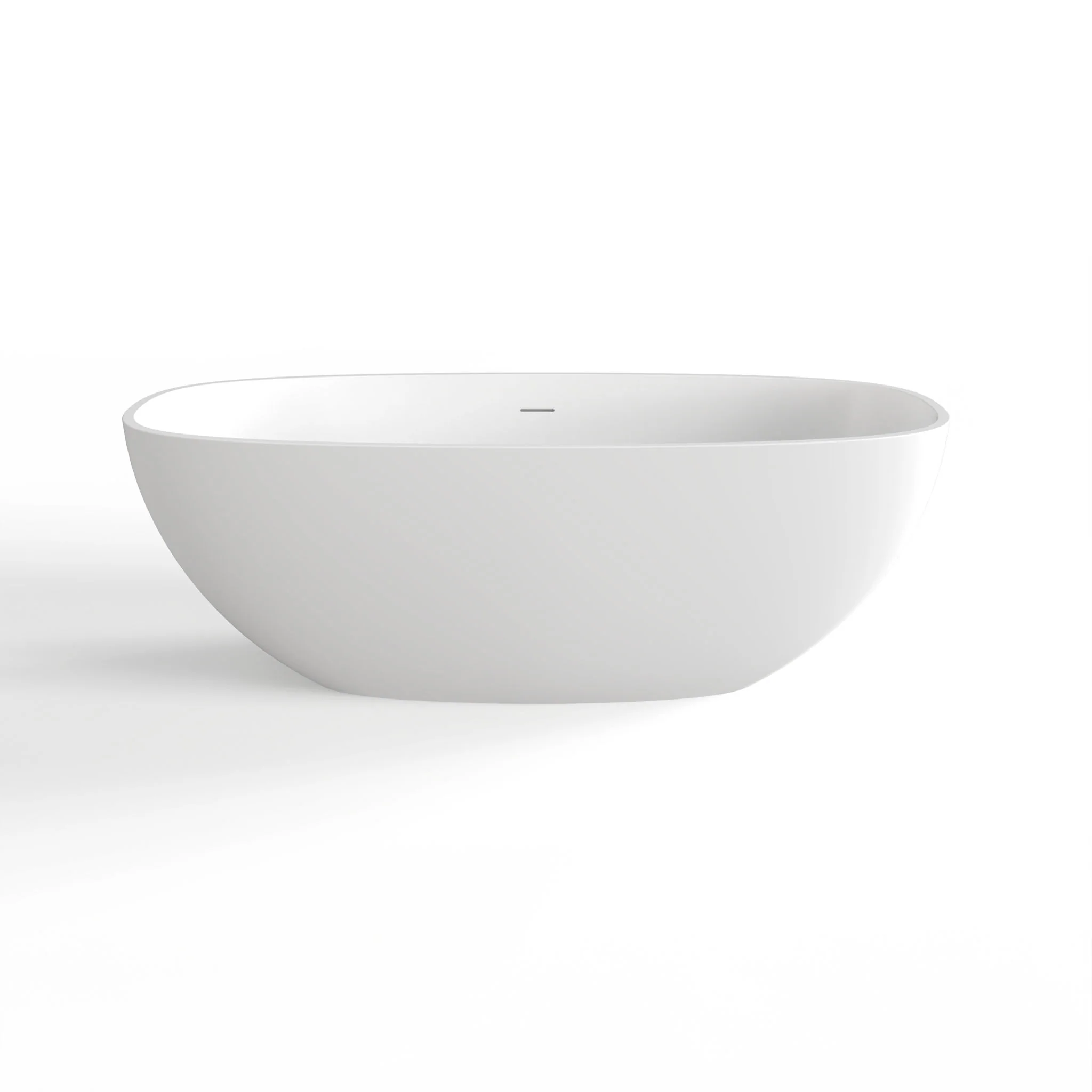 Soaking Bathtub, Freestanding, Solid Surface - Matte White - Image 4