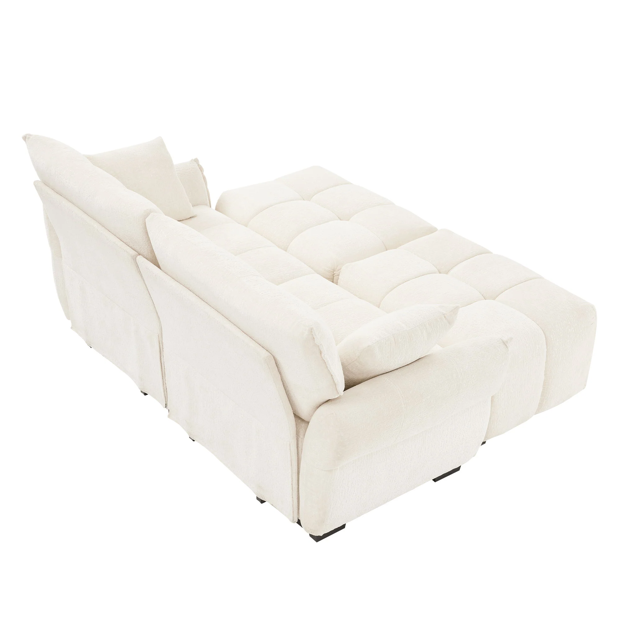 Sofa Set With Ottoman And Pillows, Textured, High Resilience Cushions - Image 125