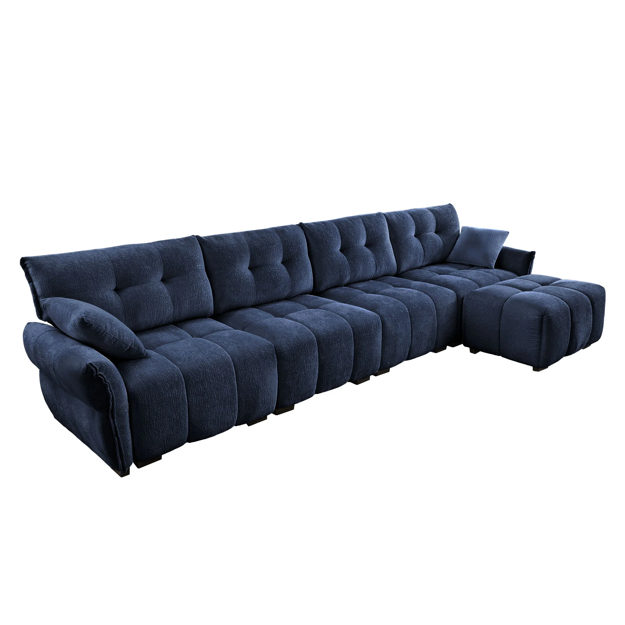 Sofa Set With Ottoman And Pillows, Textured, High Resilience Cushions - Image 157