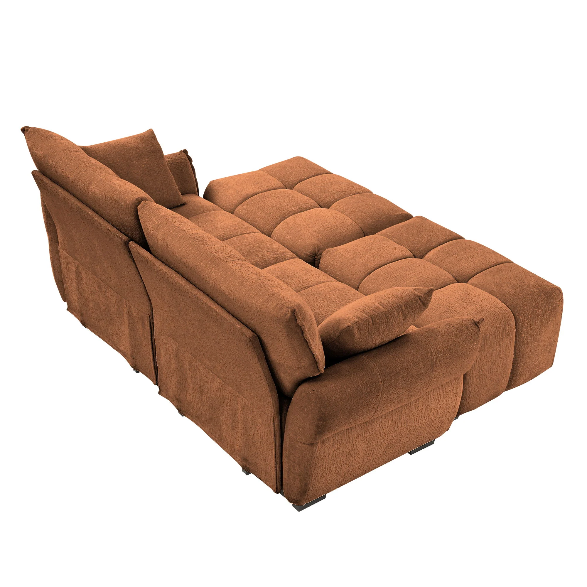 Sofa Set With Ottoman And Pillows, Textured, High Resilience Cushions - Image 221