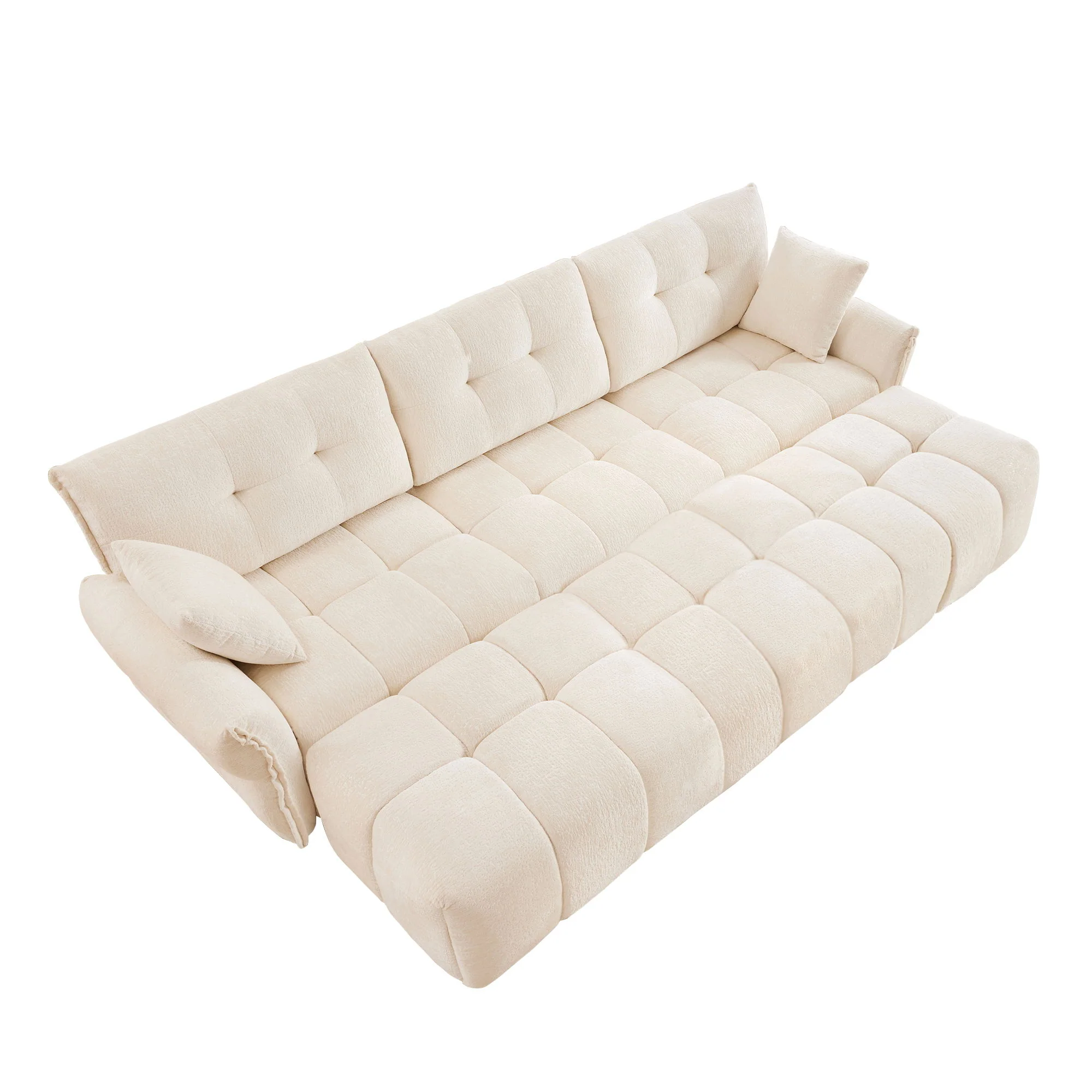 Sofa Set With Ottoman And Pillows, Textured, High Resilience Cushions - Image 7