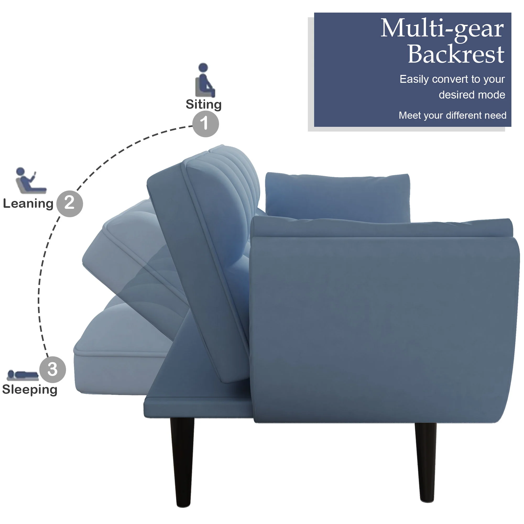 Sofa Soft Two Armrests Throw Pillow Pillow Comfortable Fit Apartment Bedroom Small Space - Image 6