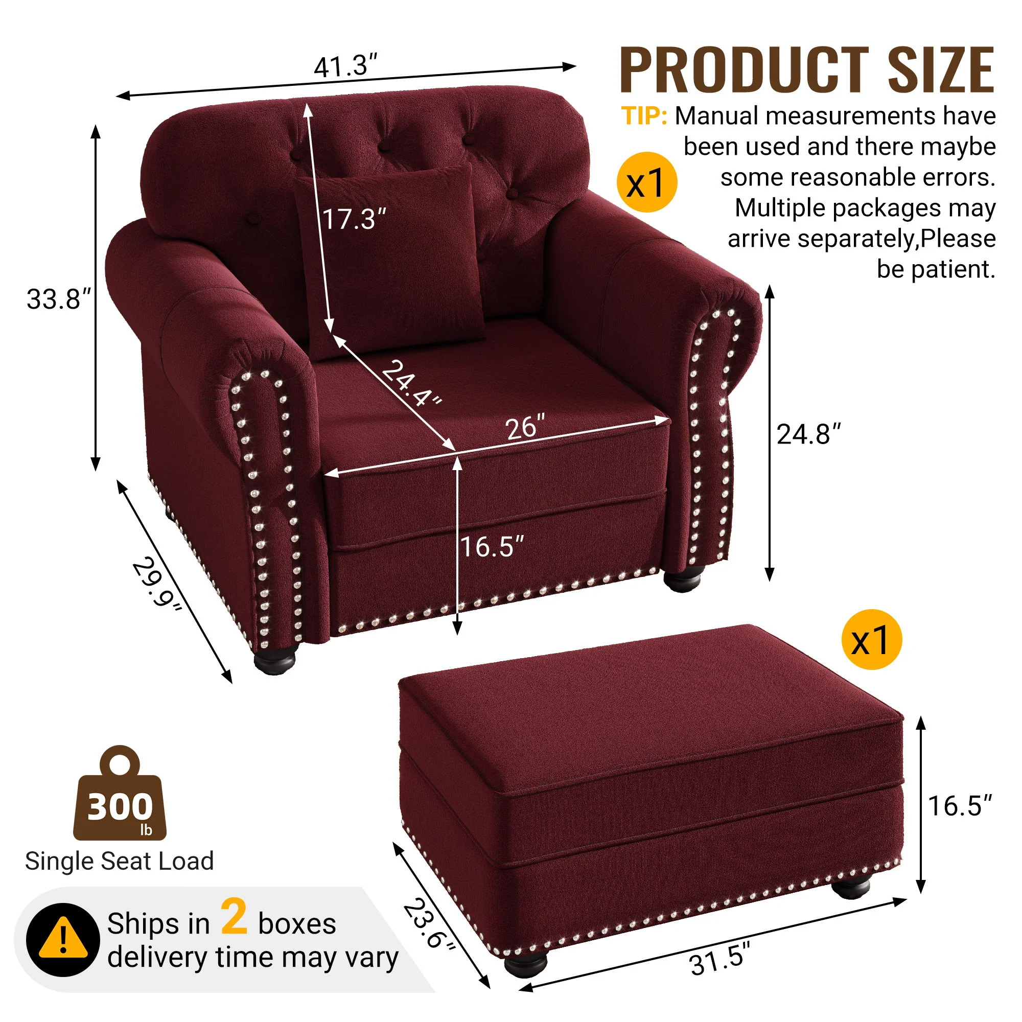 Sofa With Nailhead Trim And Rolled Armrests - Image 21