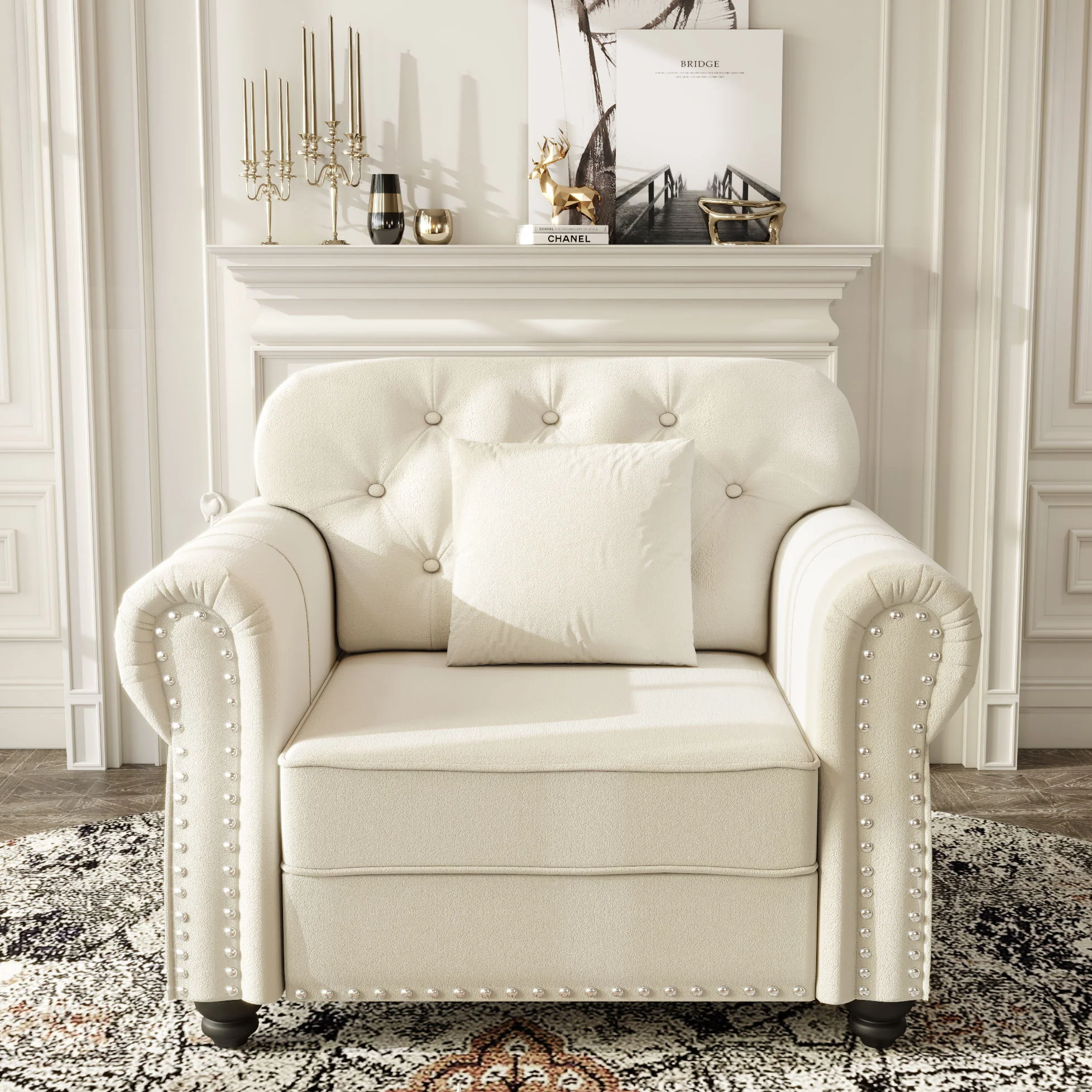 Sofa With Nailhead Trim And Rolled Armrests - Image 23