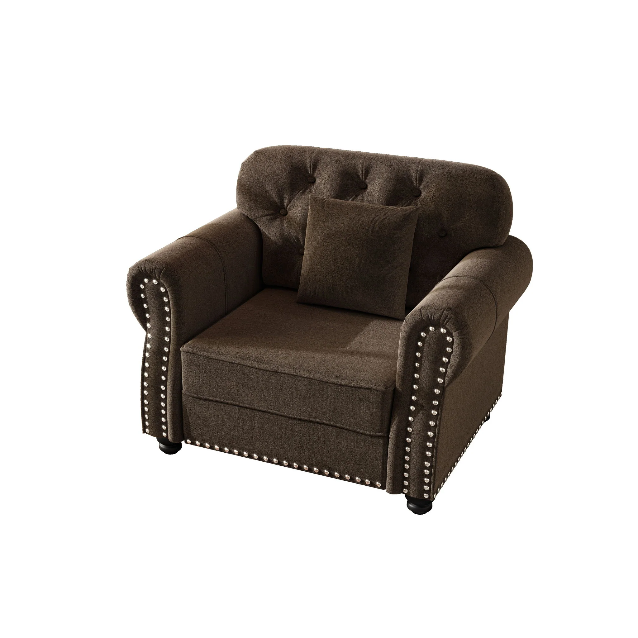 Sofa With Nailhead Trim And Rolled Armrests - Image 3