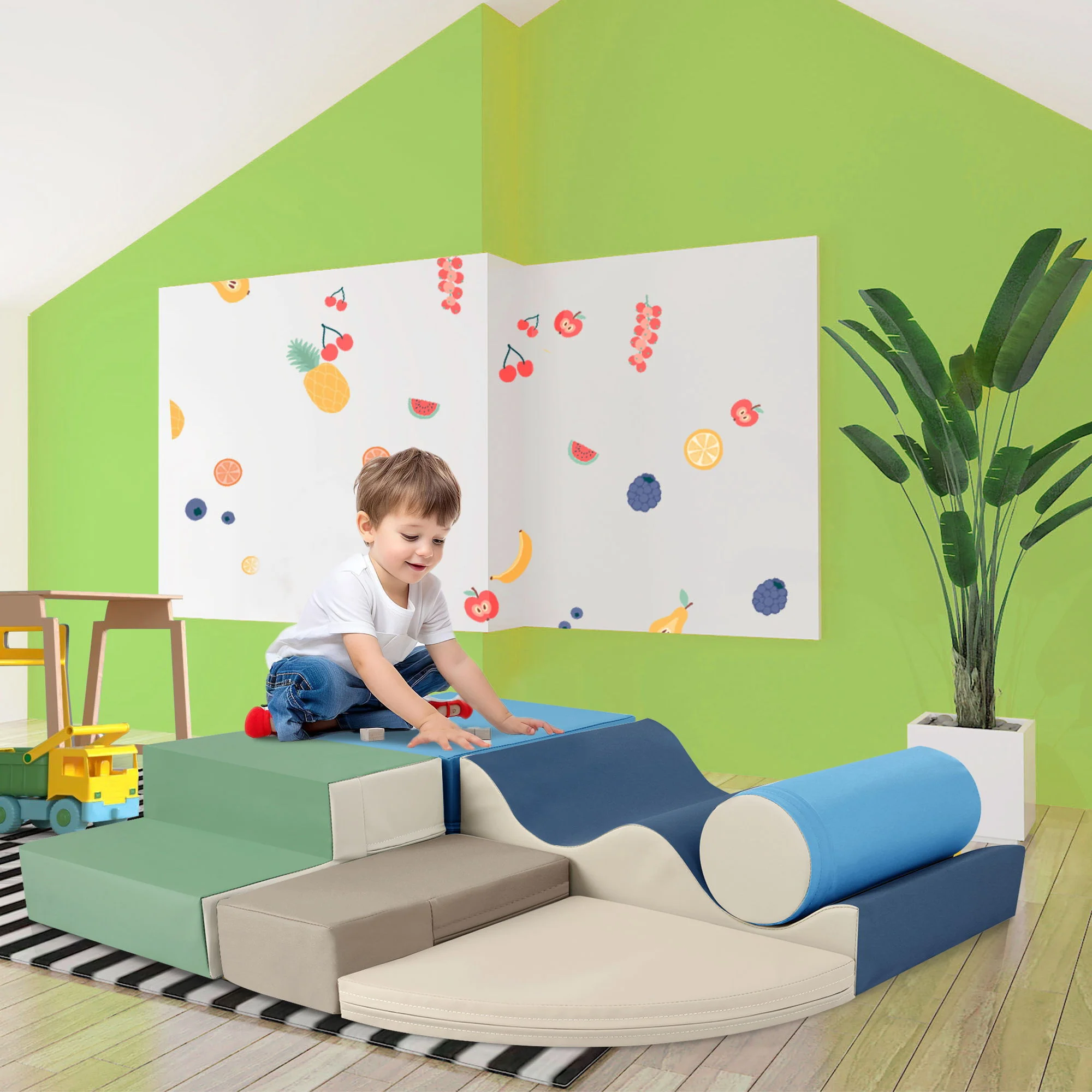 Soft Climb And Crawl Foam Playset 6 In 1, Soft Play Equipment Climb And Crawl Playground For Kids, Kids Crawling And Climbing Indoor Active Play Structure - Colorful - Image 4