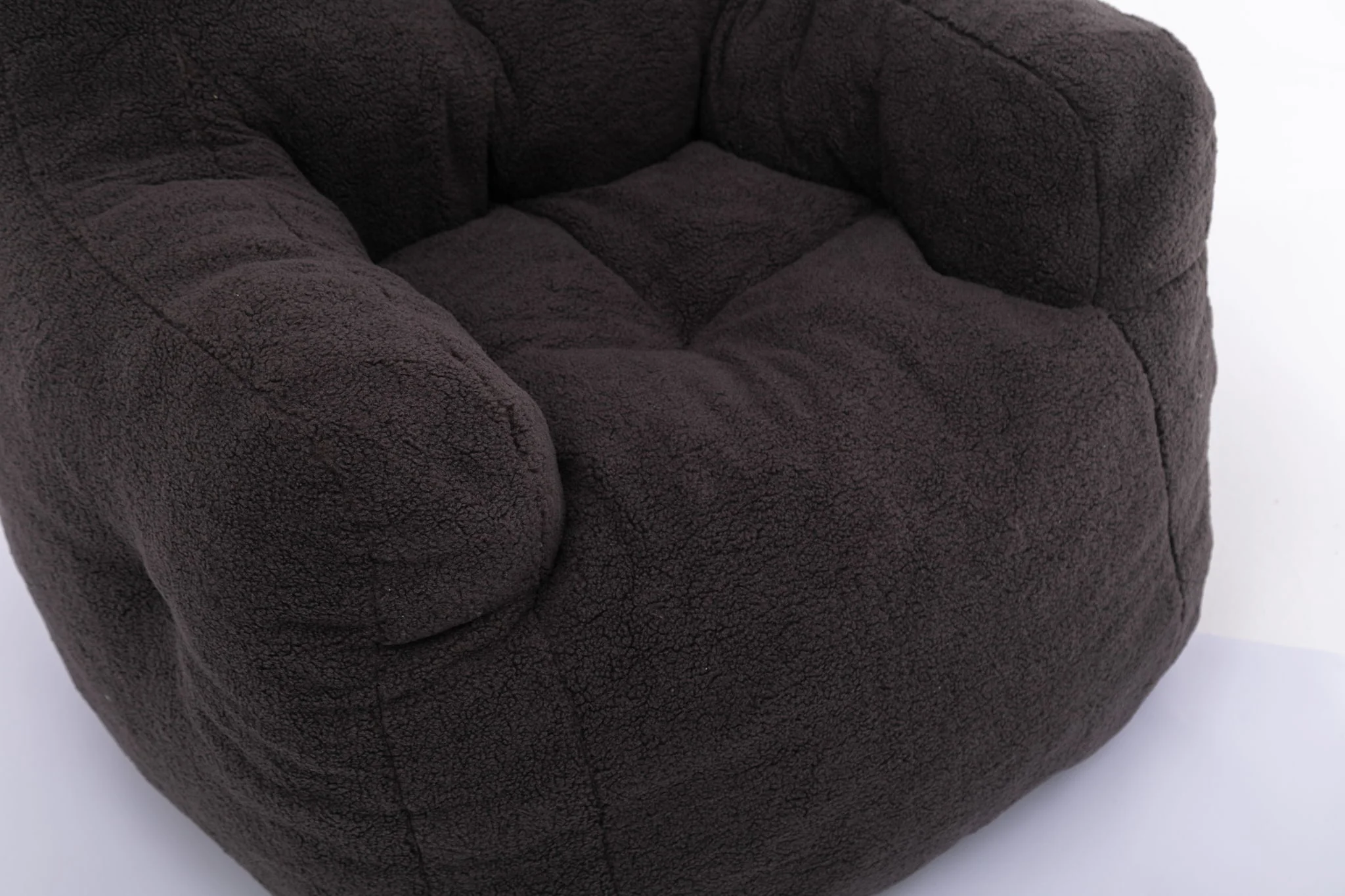 Soft Teddy Fabric Tufted Foam Bean Bag Chair With Teddy Fabric - Image 8