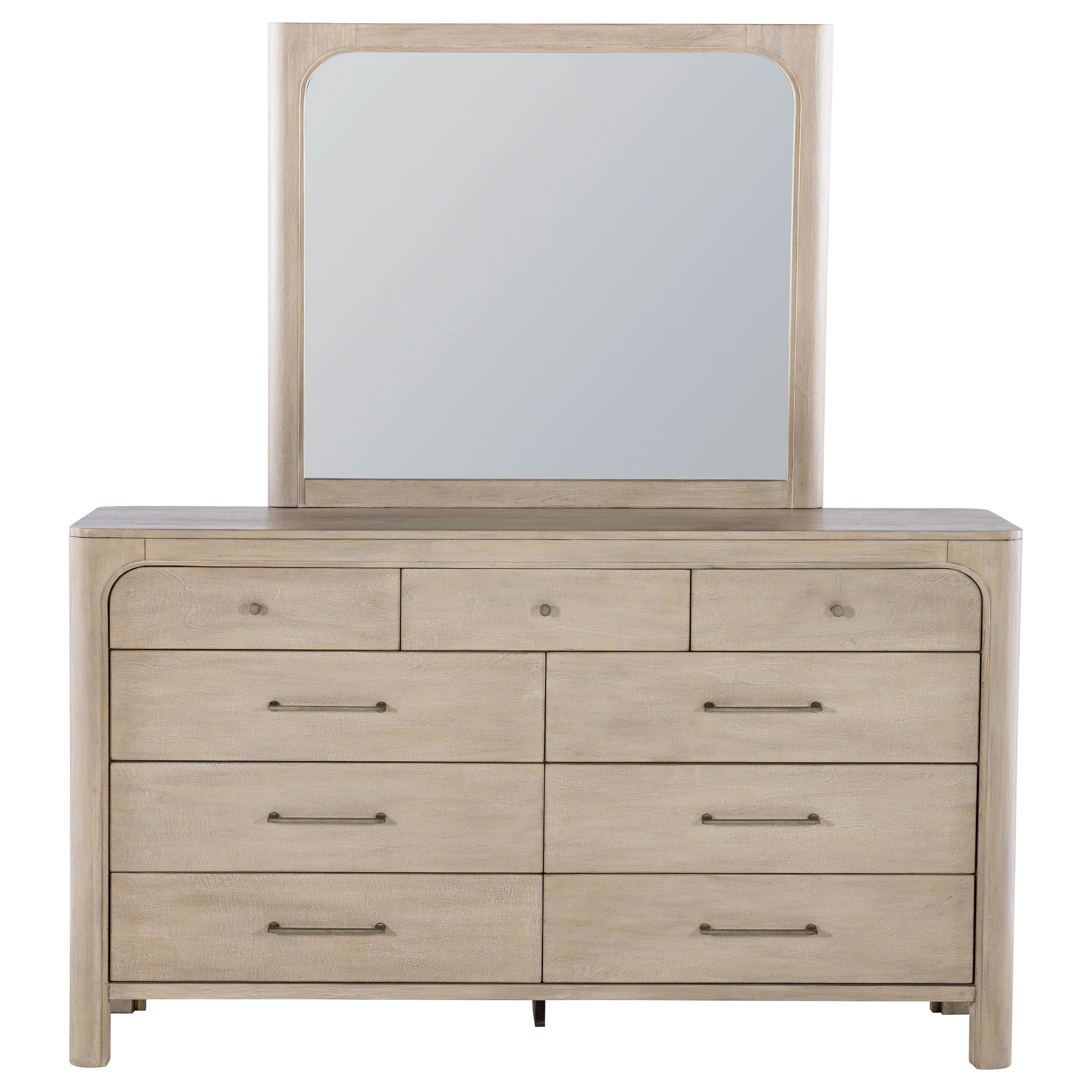 Solano 9-Drawer Bedroom Dresser with Mirror - Weathered Mango - Image 4